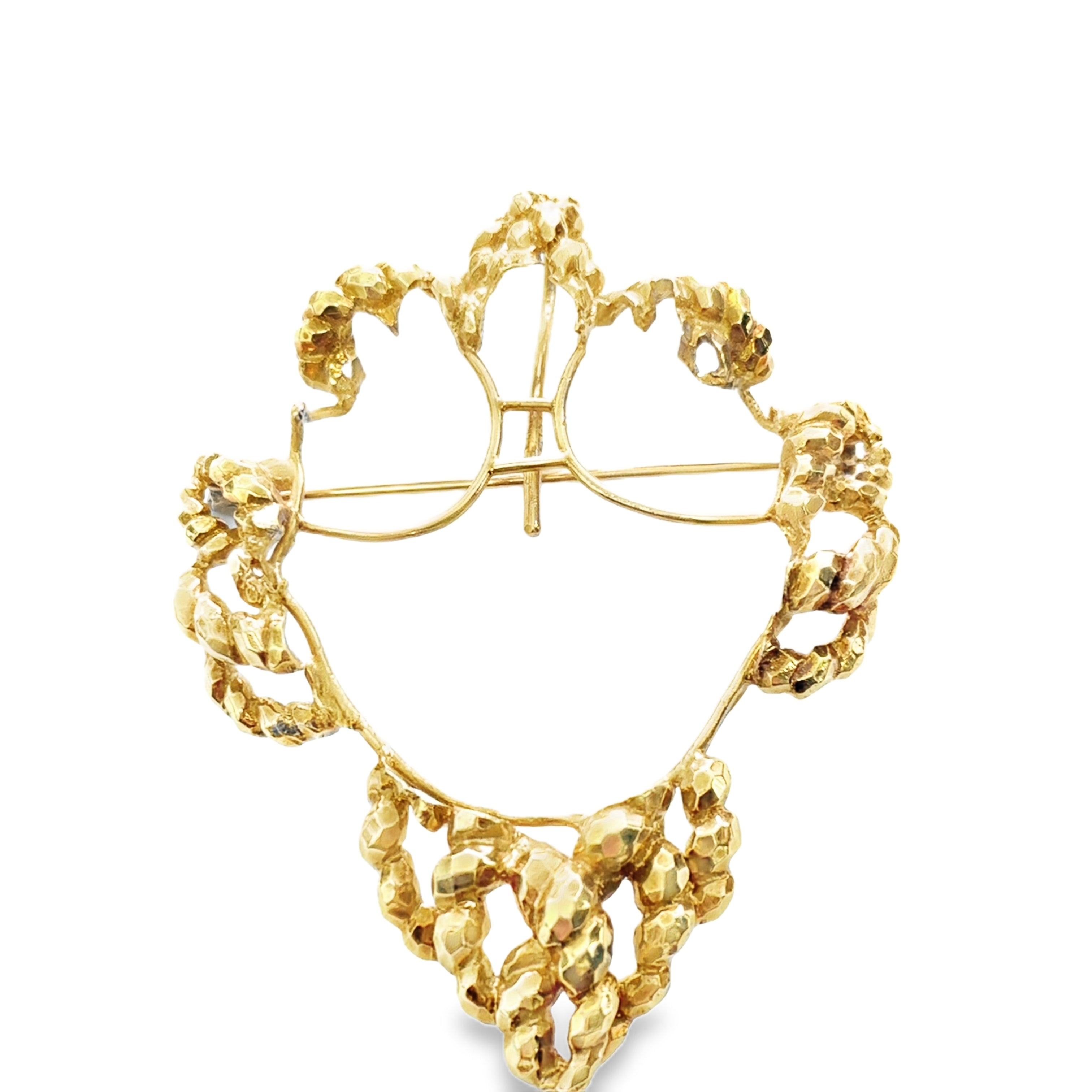 Convertible 18k Gold Brooch with Pink Yellow and Blue Sapphires by Wander