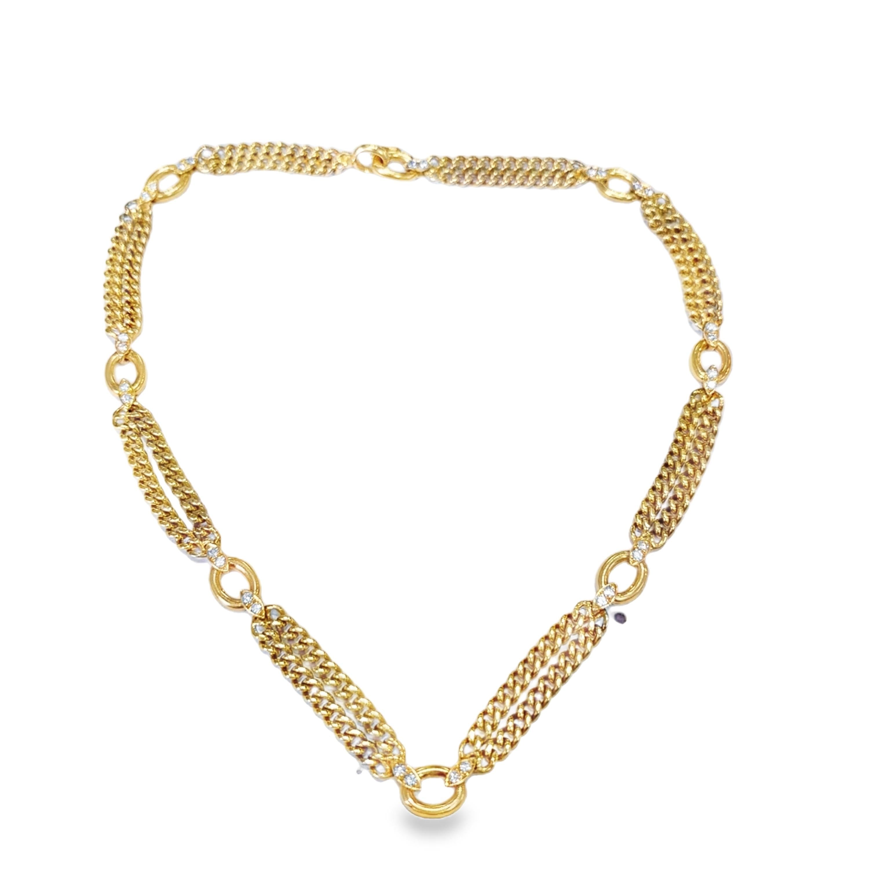 Van Cleef & Arpels 1980 Diamond Link Necklace in 18k Gold