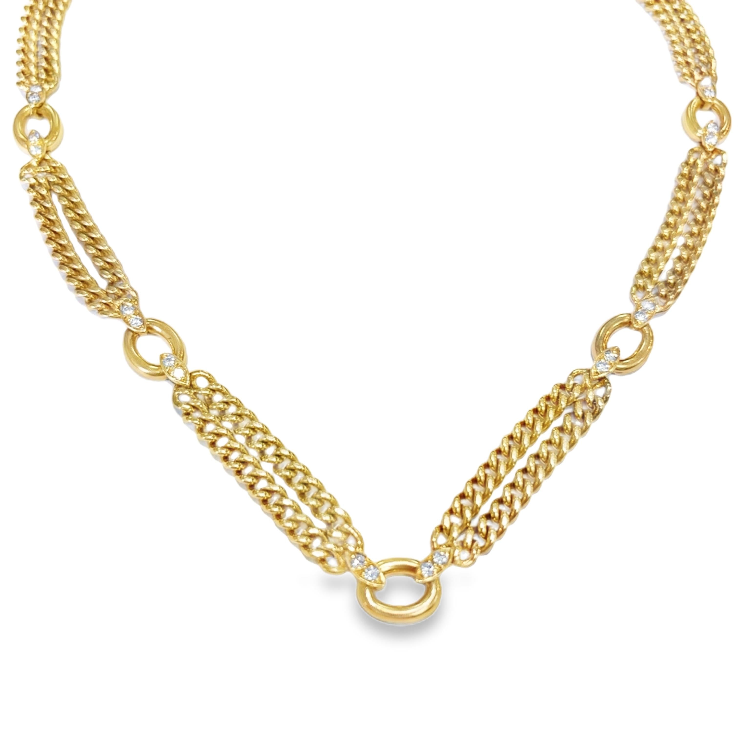 Van Cleef & Arpels 1980 Diamond Link Necklace in 18k Gold