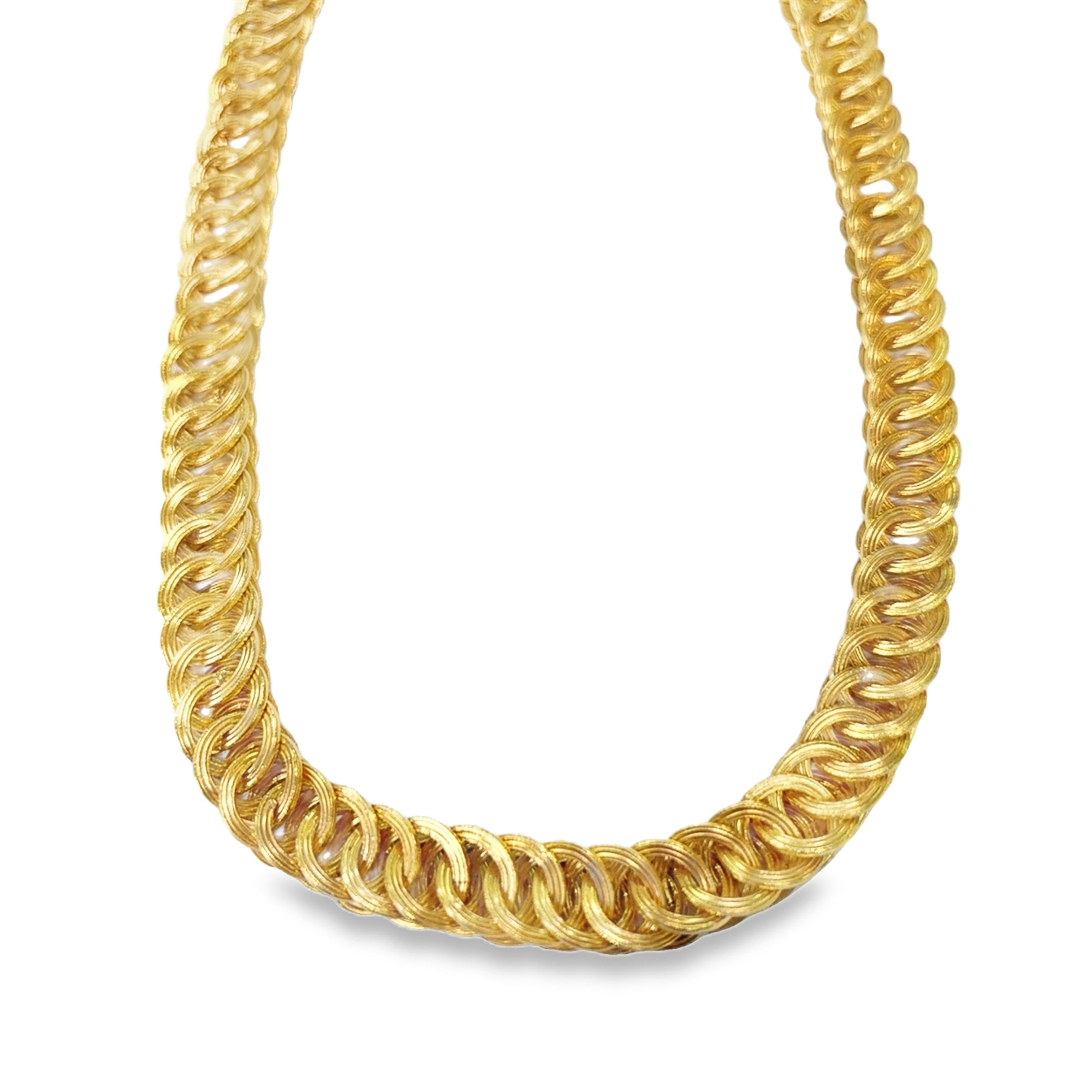 18K Gold Retro Long Chain Necklace