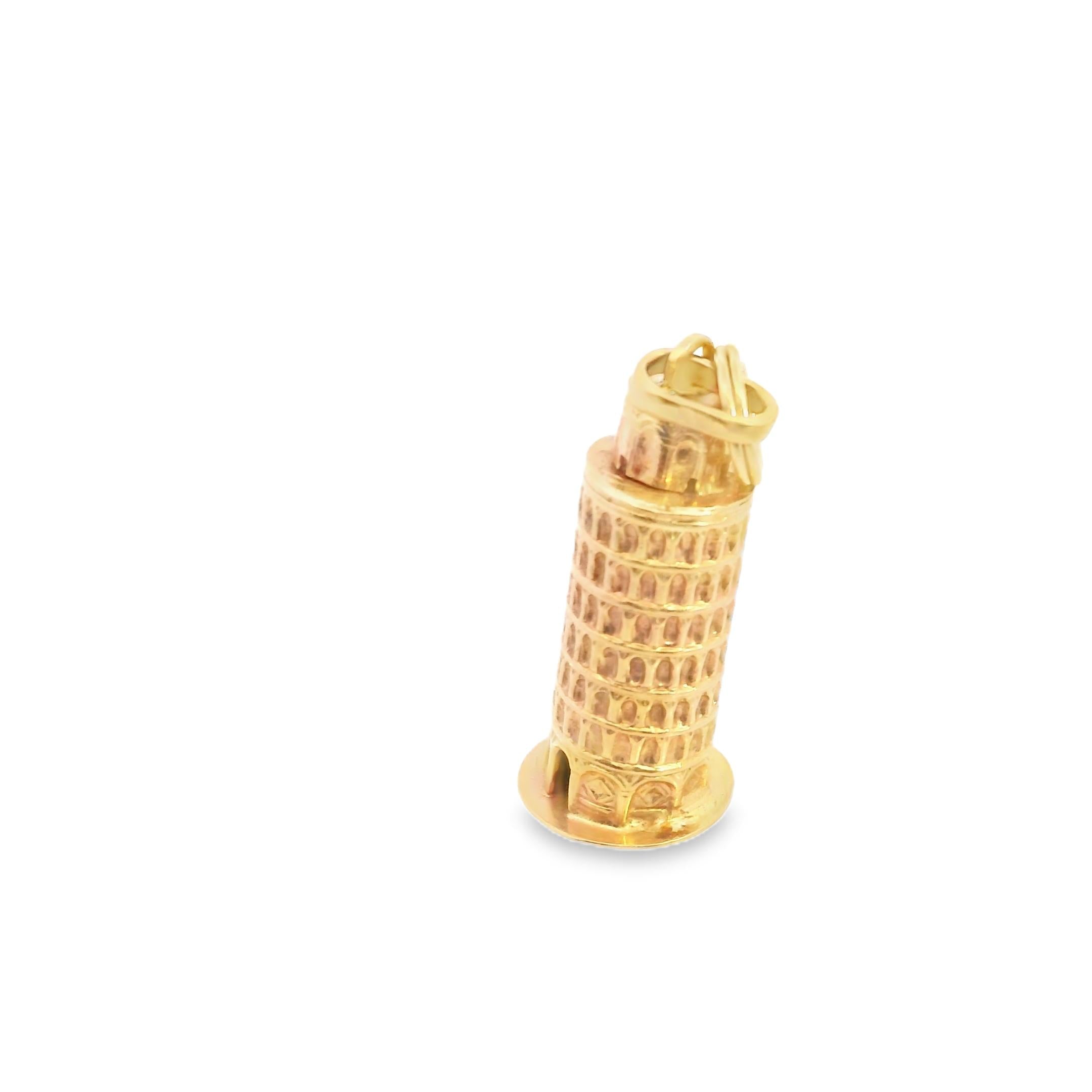 18K Italy Tower of Pisa Charm Pendant