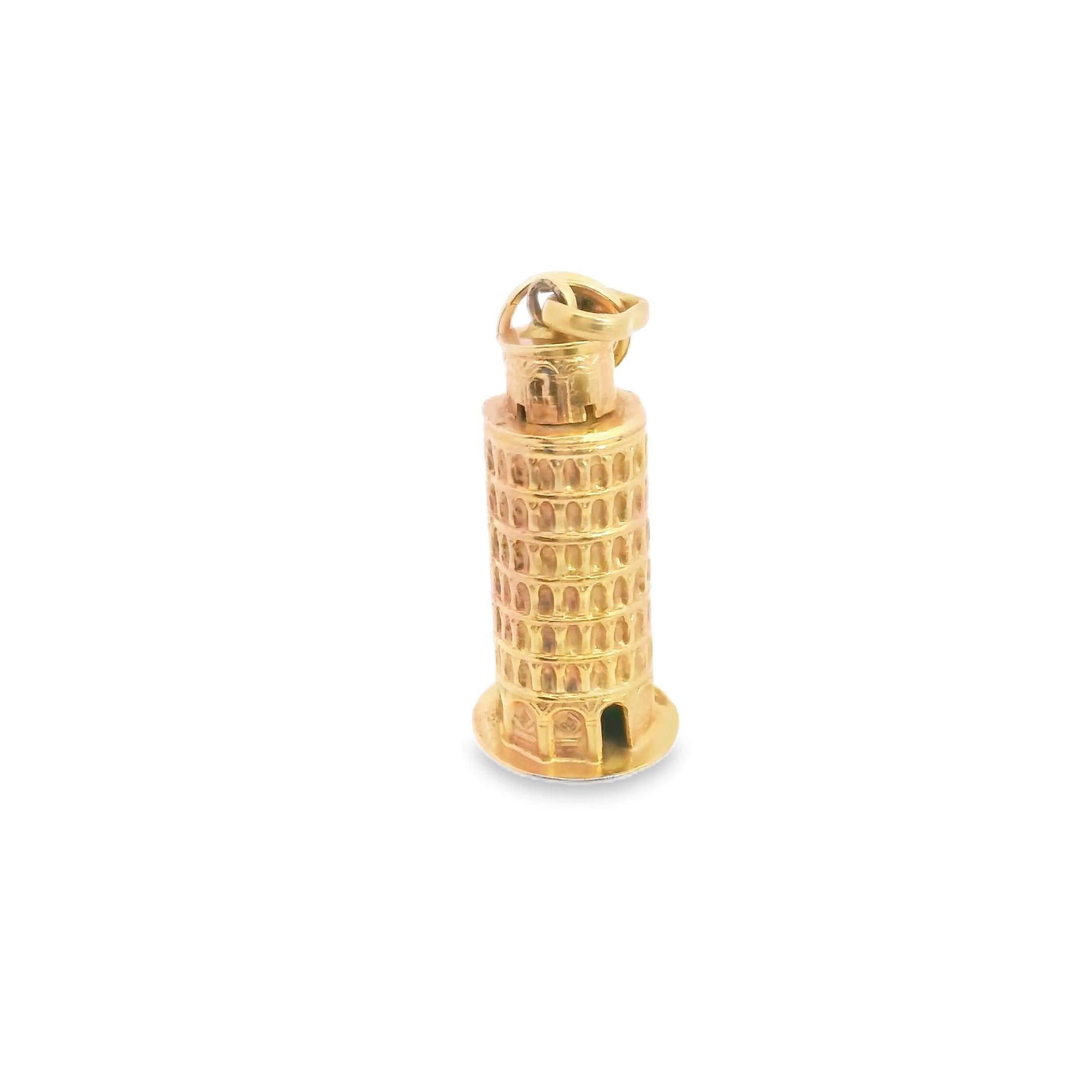 18K Italy Tower of Pisa Charm Pendant