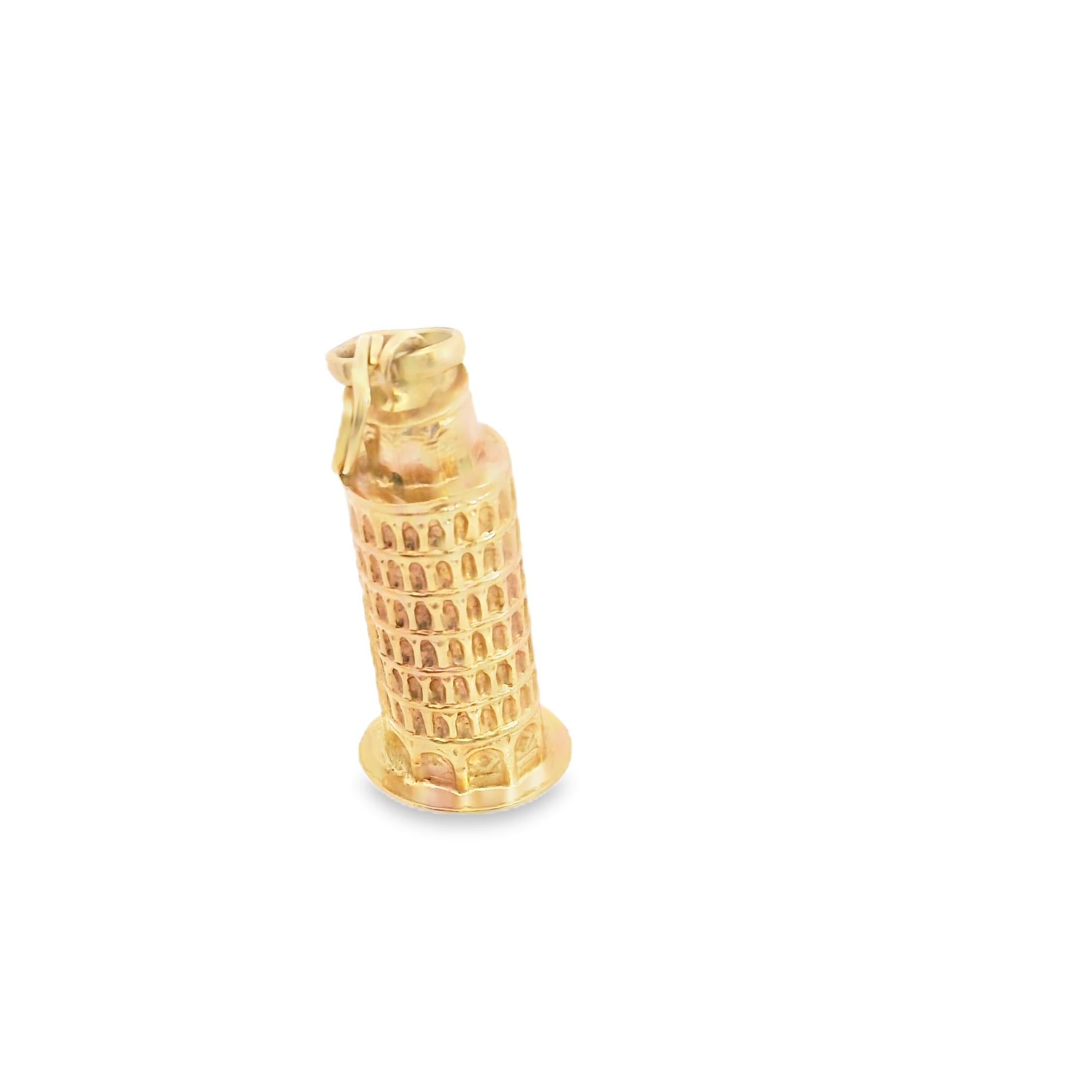 18K Italy Tower of Pisa Charm Pendant