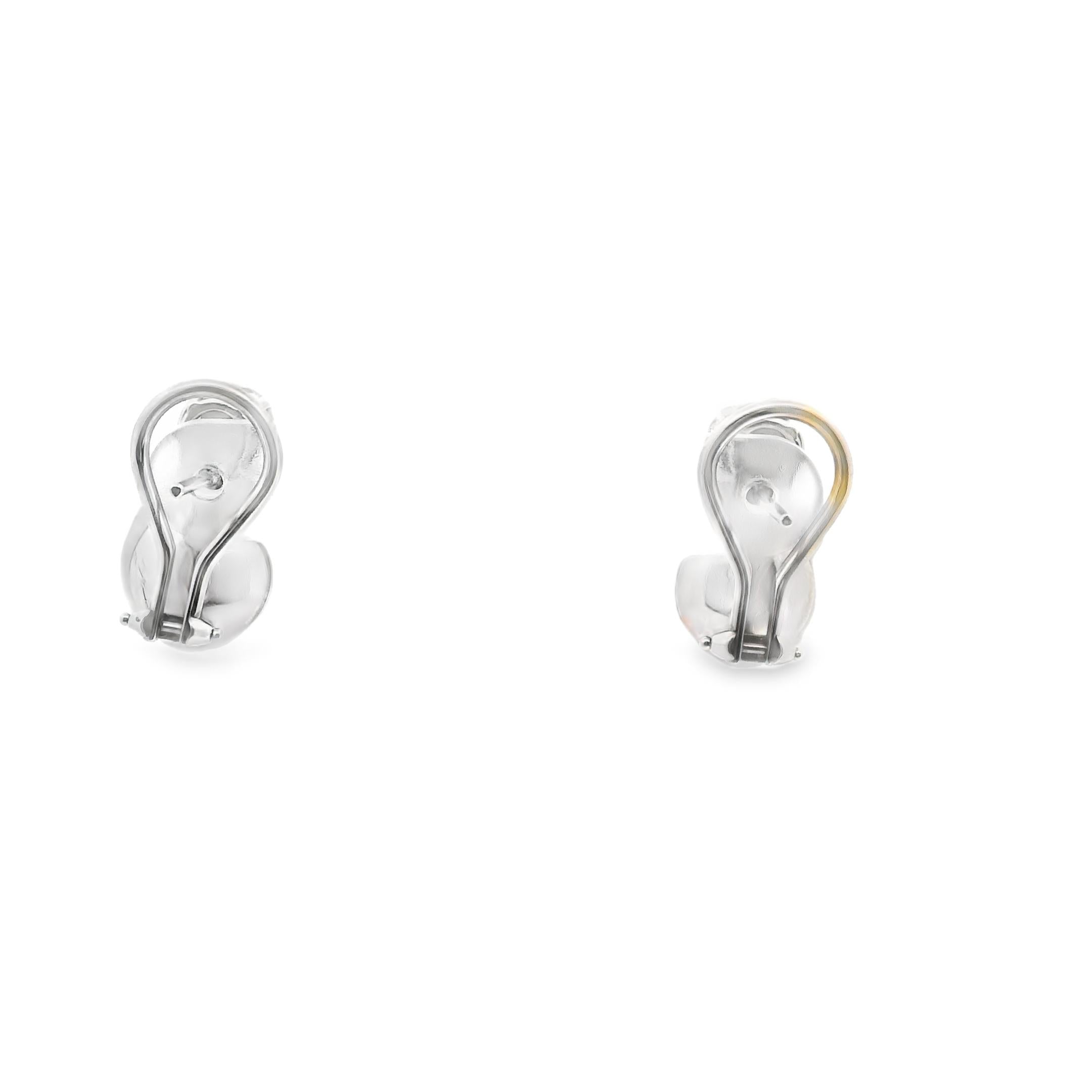 Tahitian Pearl and Diamond Earrings 14K White Gold · 1.20 Carats Each