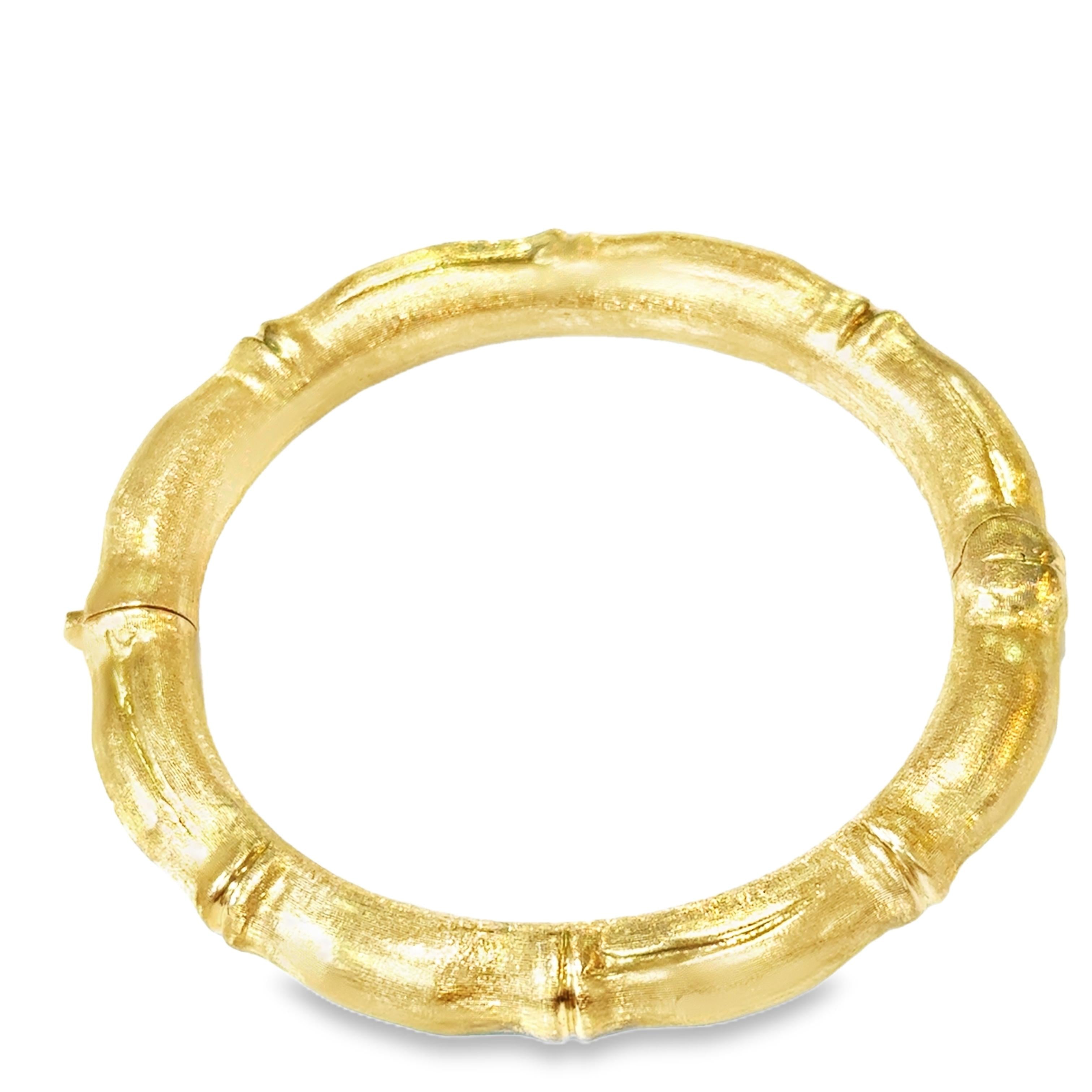 Carlo Weingrill 18K Gold Bamboo Bangle Bracelet