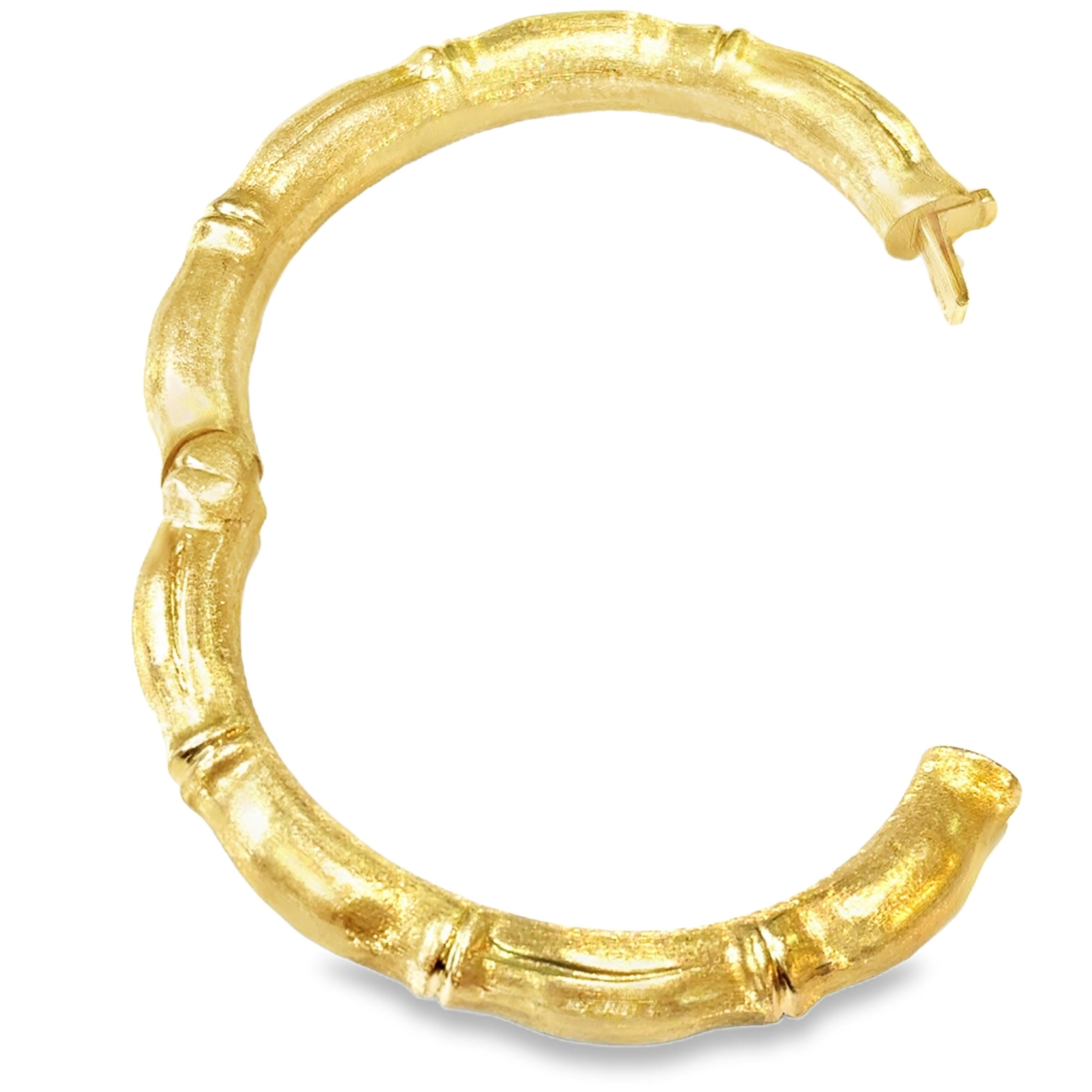 Carlo Weingrill 18K Gold Bamboo Bangle Bracelet