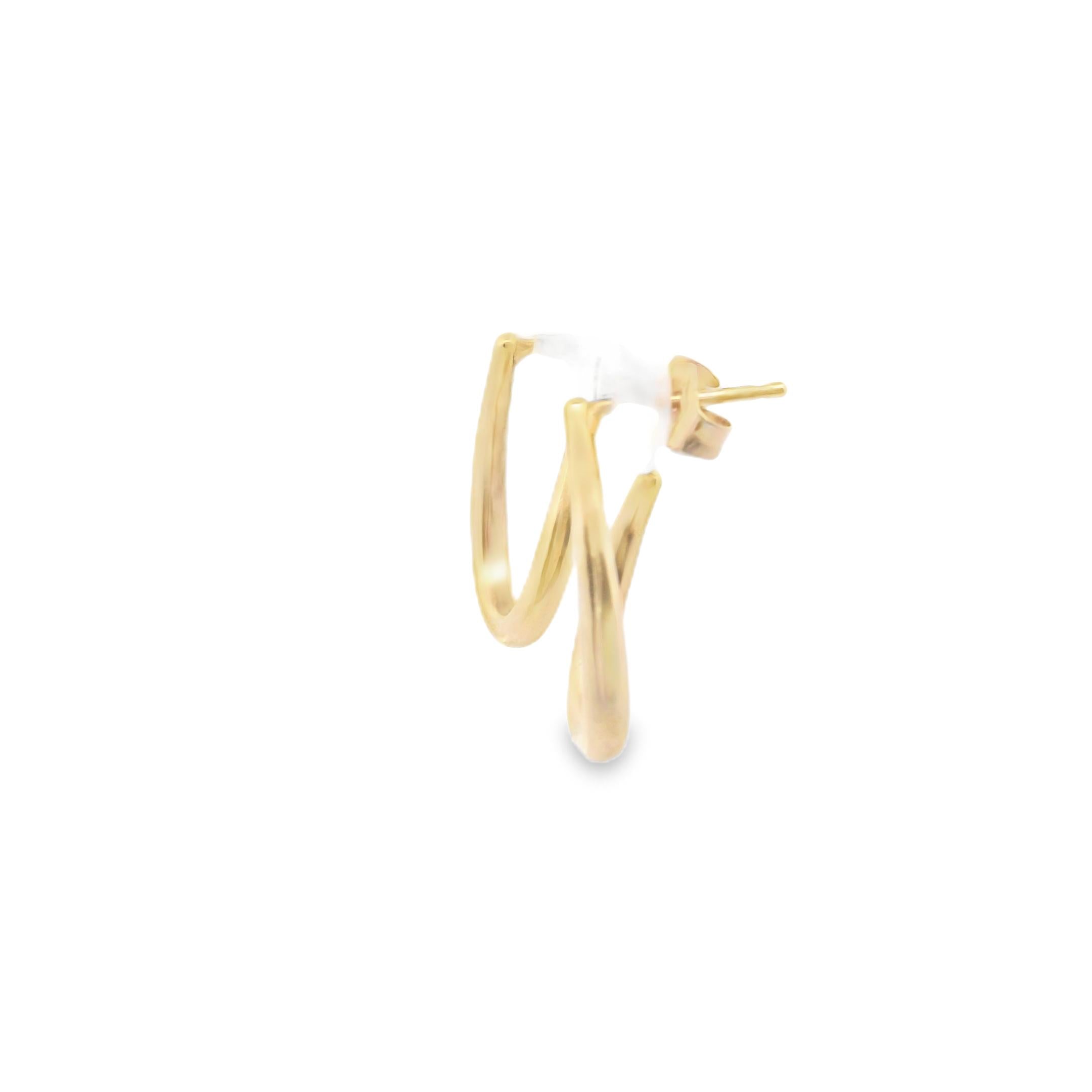 18k Yellow Gold A. Cipullo 1970s Gold Teardrop Earrings