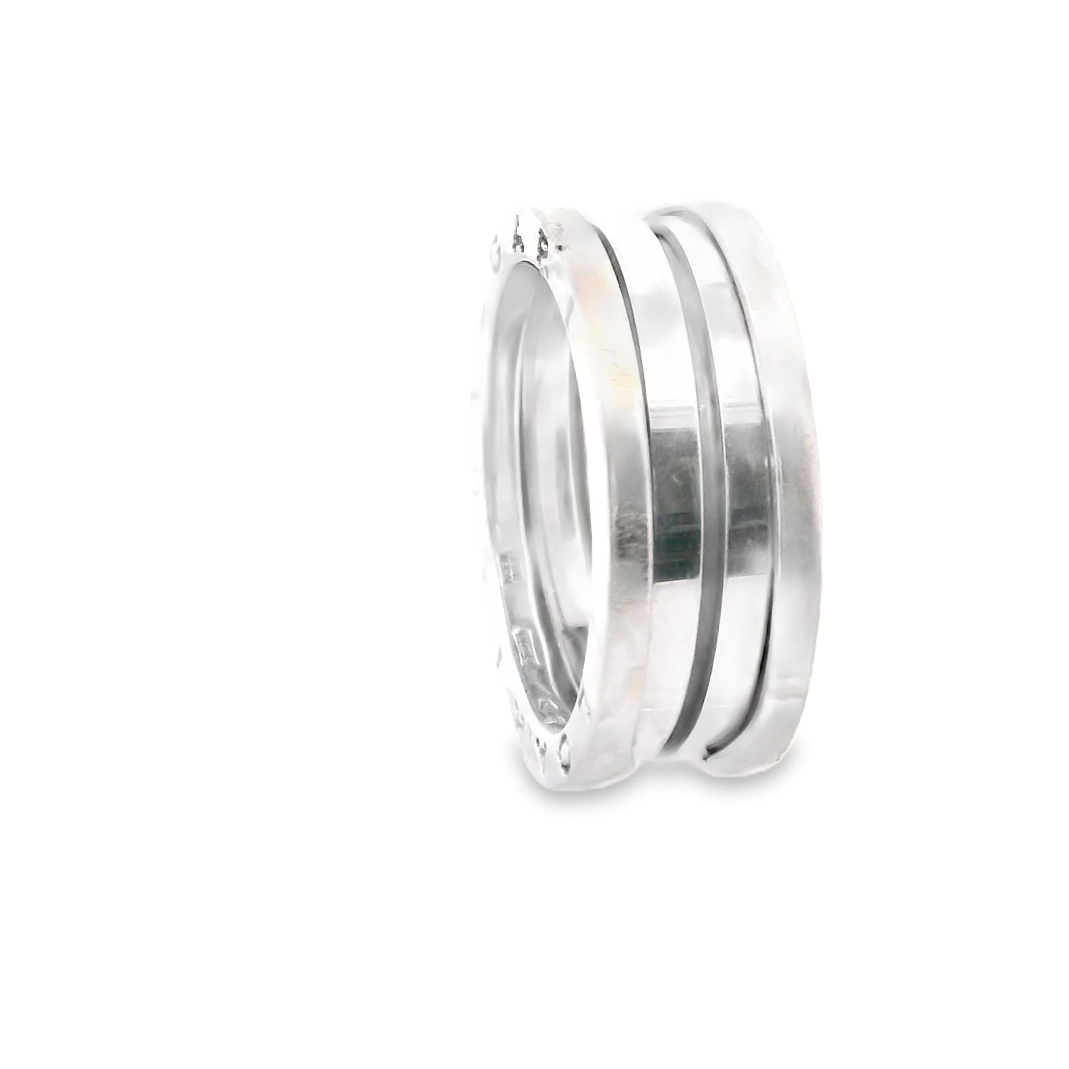 18K White Gold Bulgari B Zero 1 Ring Size 61 - 10.68grs