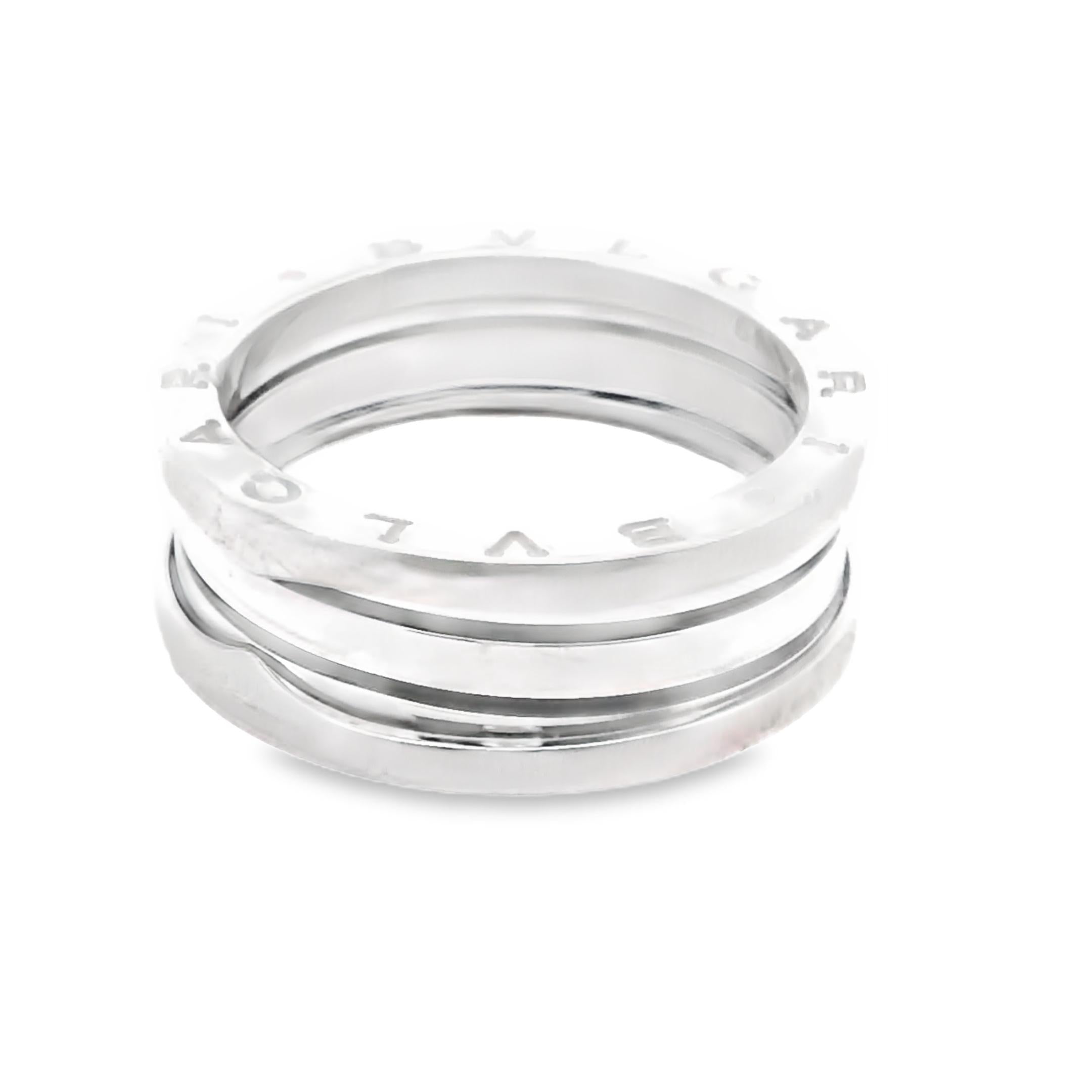 18K White Gold Bulgari B Zero 1 Ring Size 61 - 10.68grs