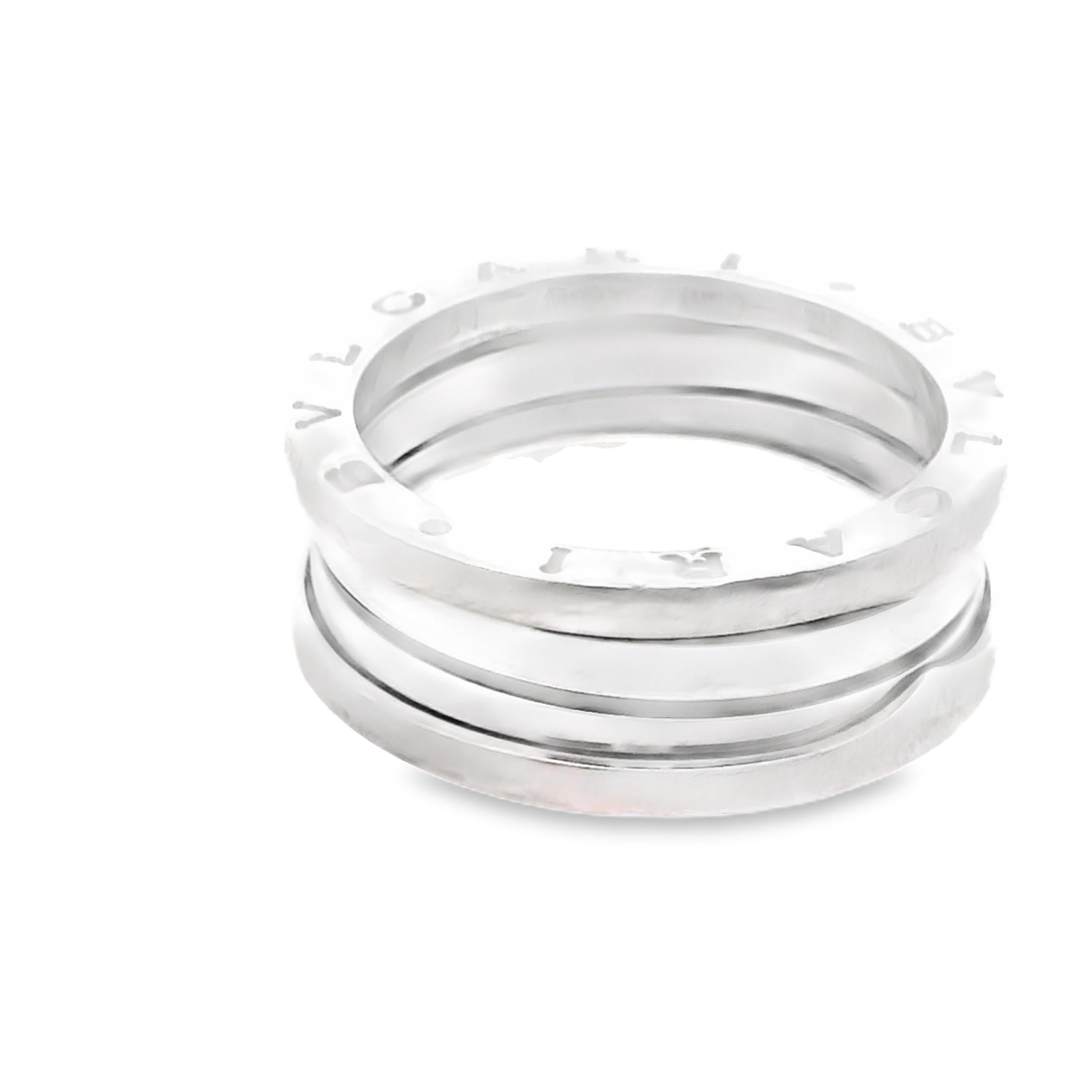 18K White Gold Bulgari B Zero 1 Ring Size 61 - 10.68grs