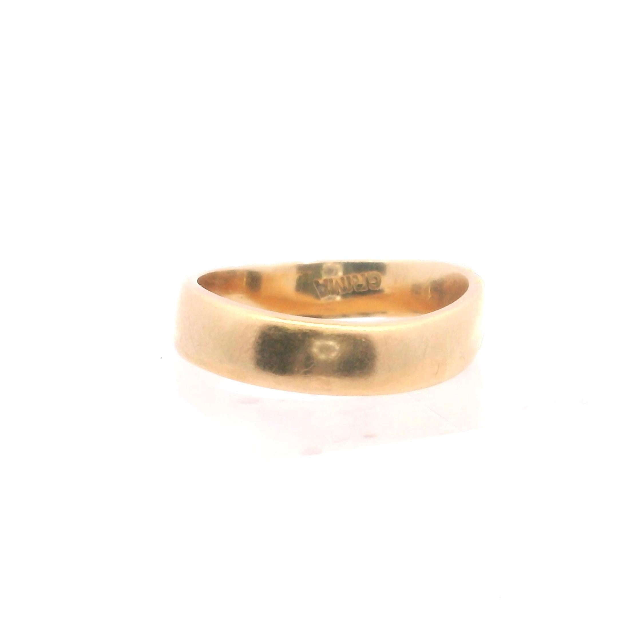 Sculptural 18K Gold Band Ring by Grima, 1978