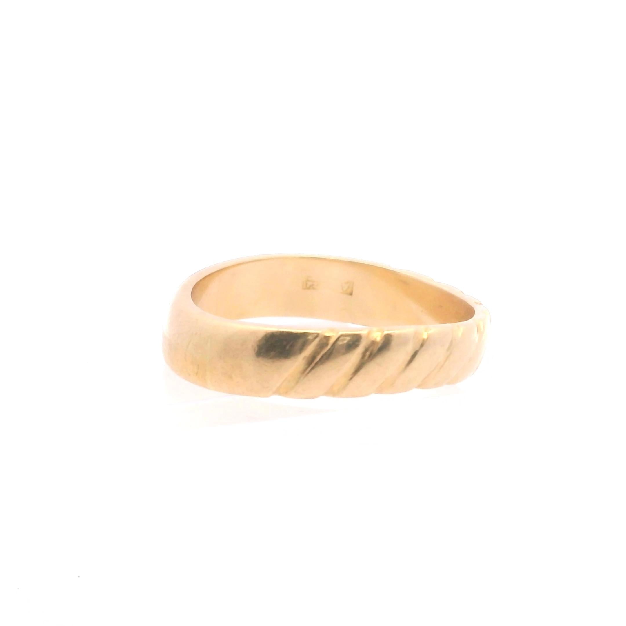 Sculptural 18K Gold Band Ring by Grima, 1978