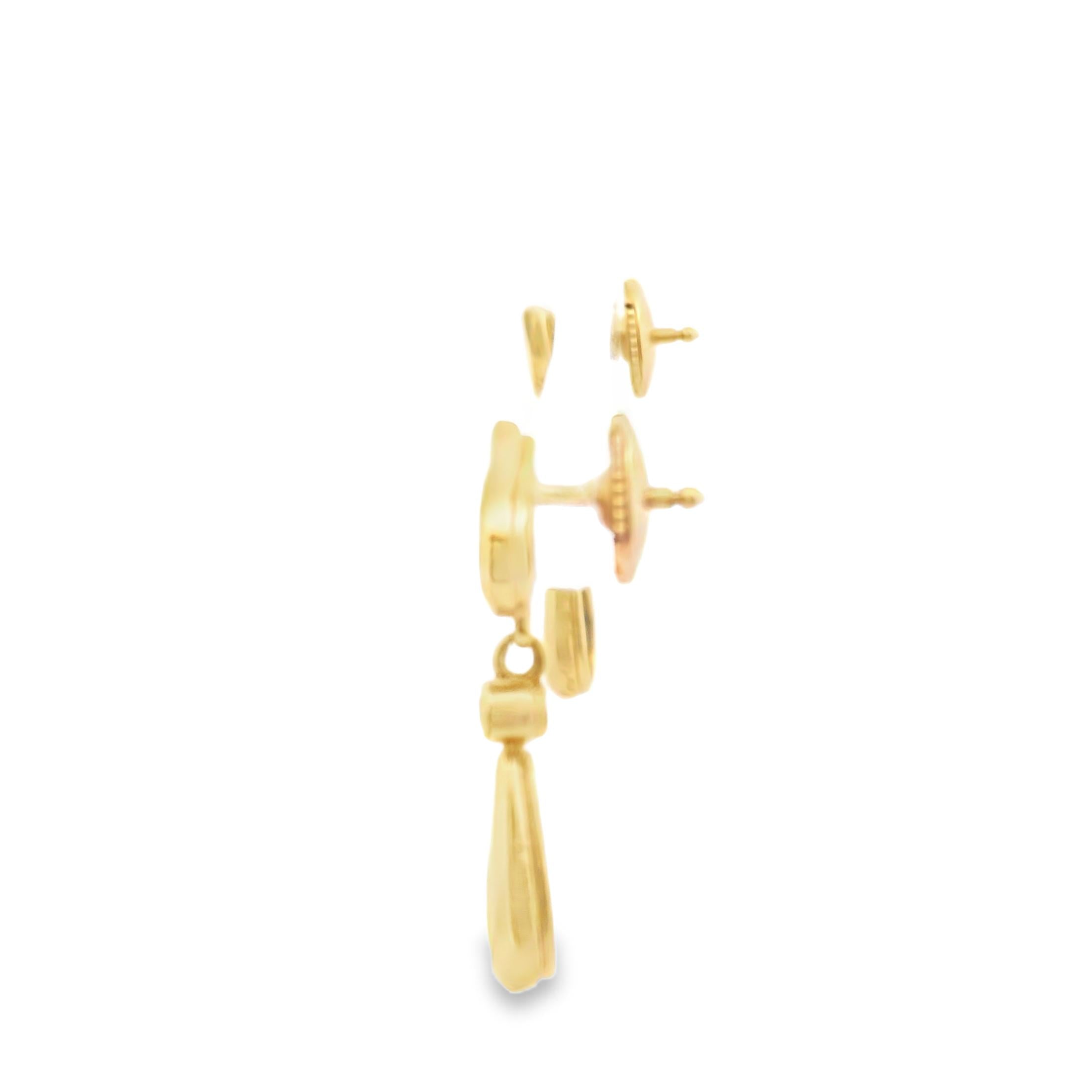 Cartier 1980s Diamond Drop Earrings in 18k Yellow Gold