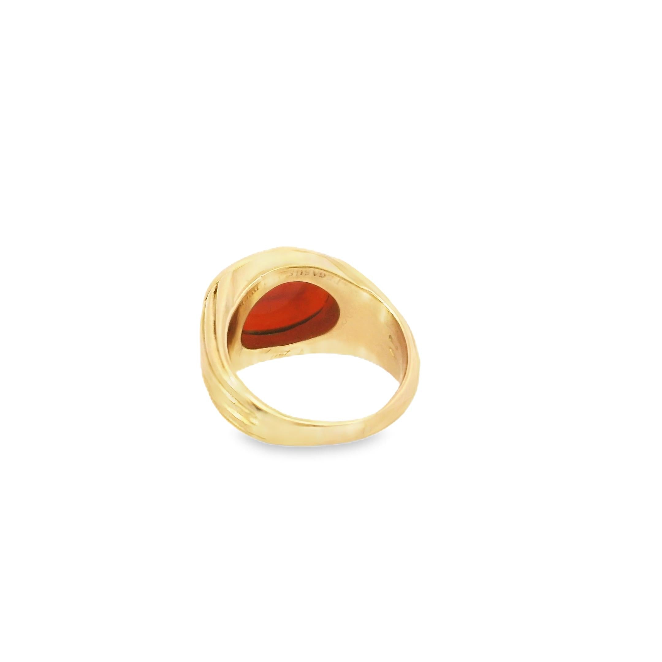 18K Bulgari Pegasus Agate Intaglio Ring