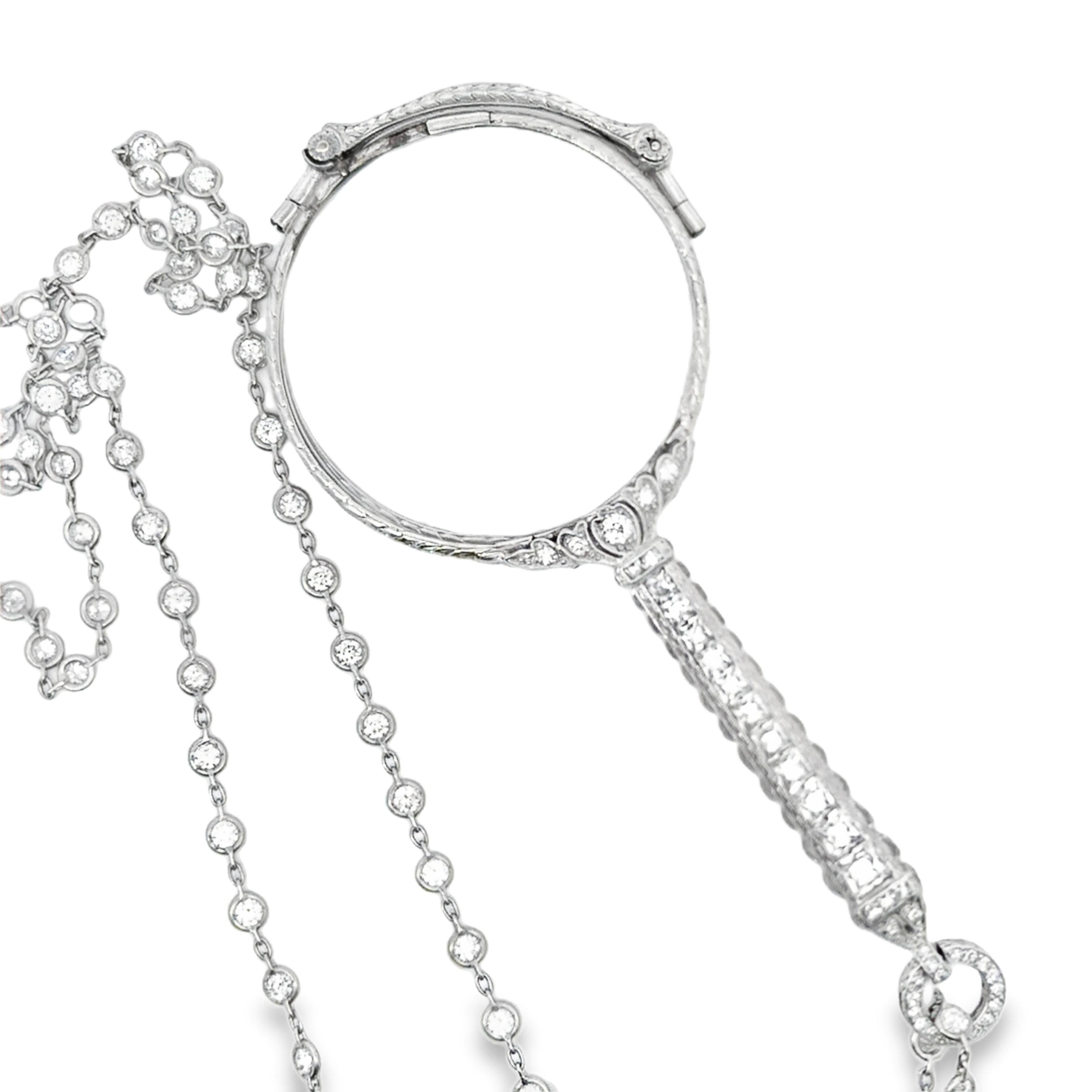 J.E Cladwell Diamond Lorgnette on a Diamond by the yard chain