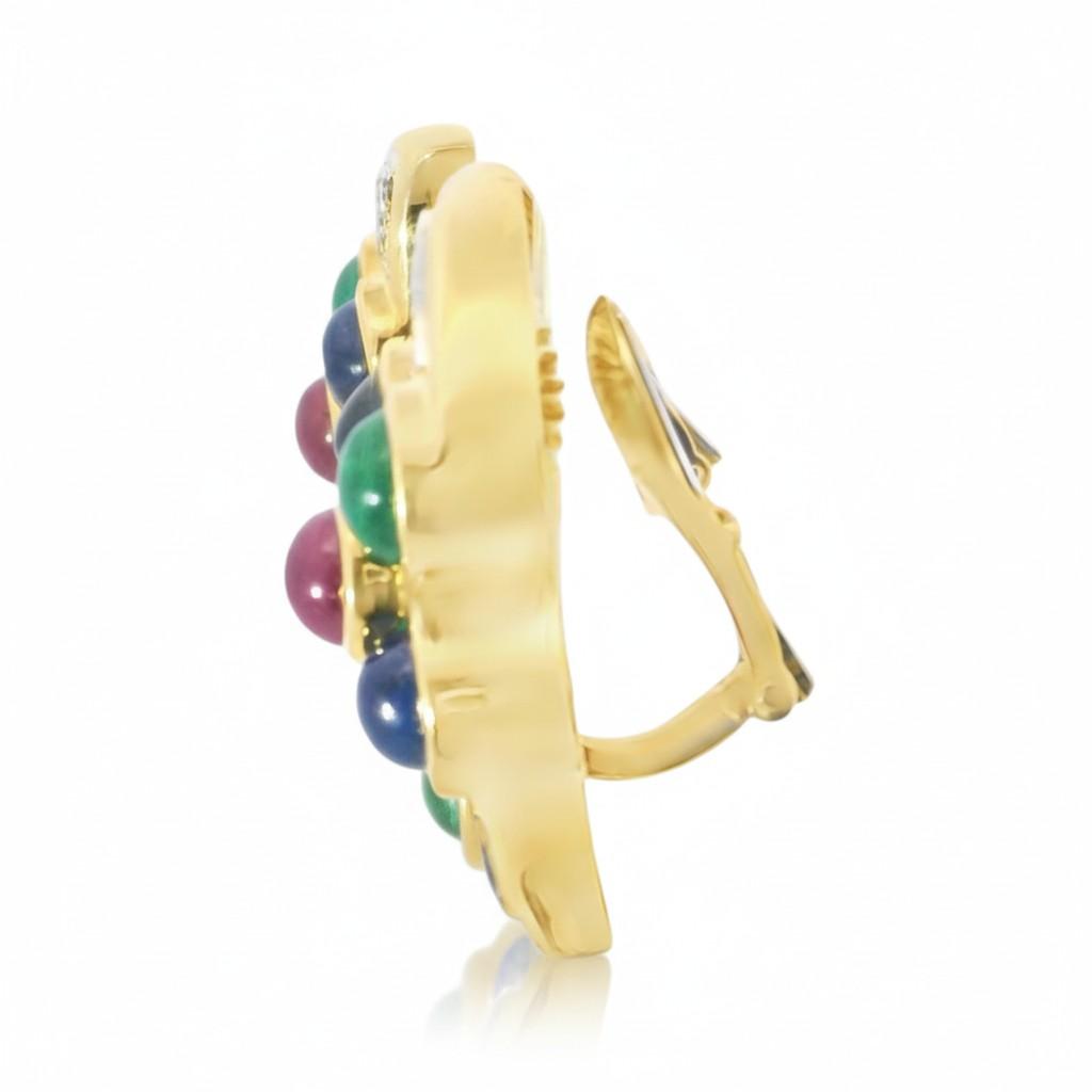 David Webb Gem-Set and Diamond Earrings United States, Circa 1970