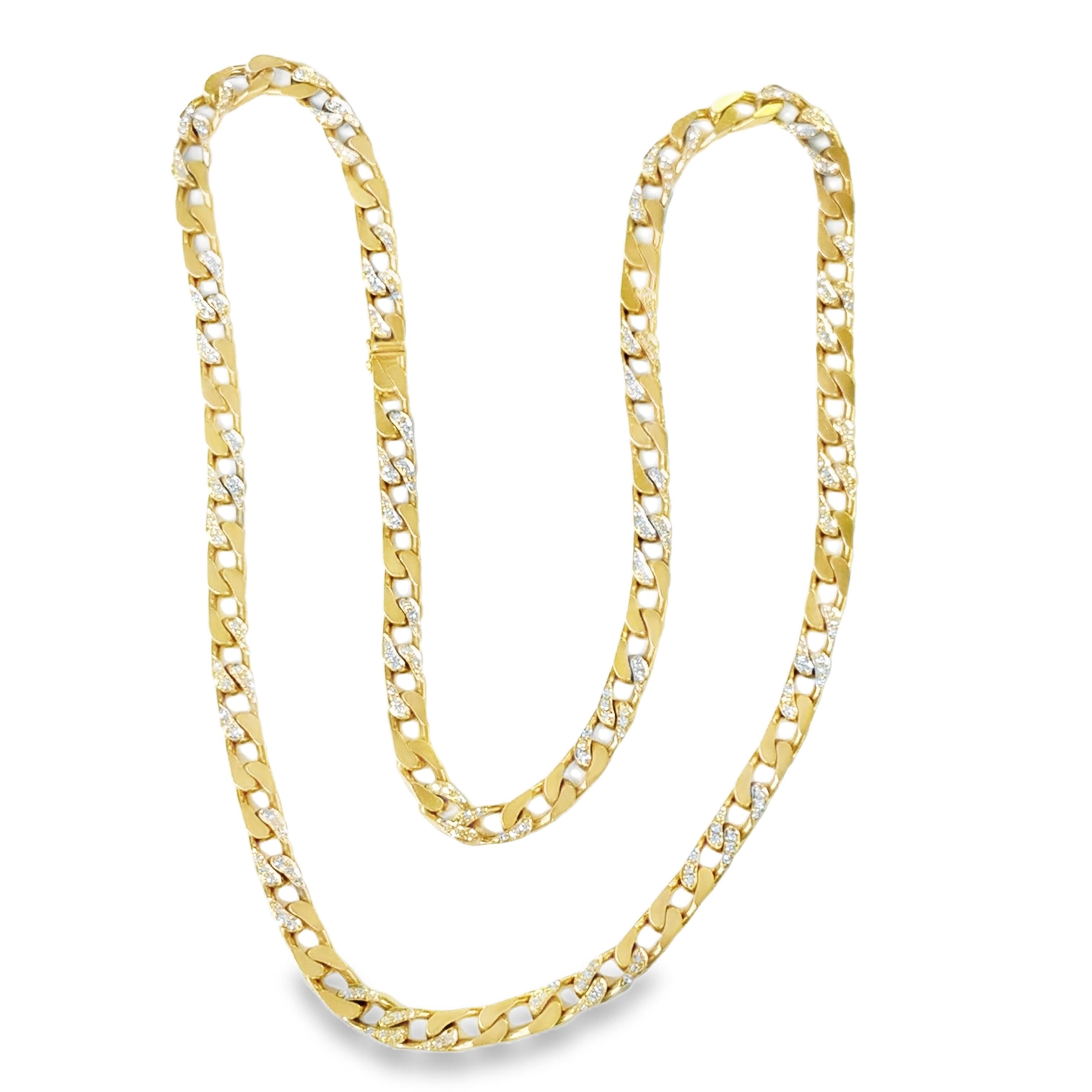 Bulgari 1970s Diamond Curb-Link Sautoir Necklace in Two-Tone Gold
