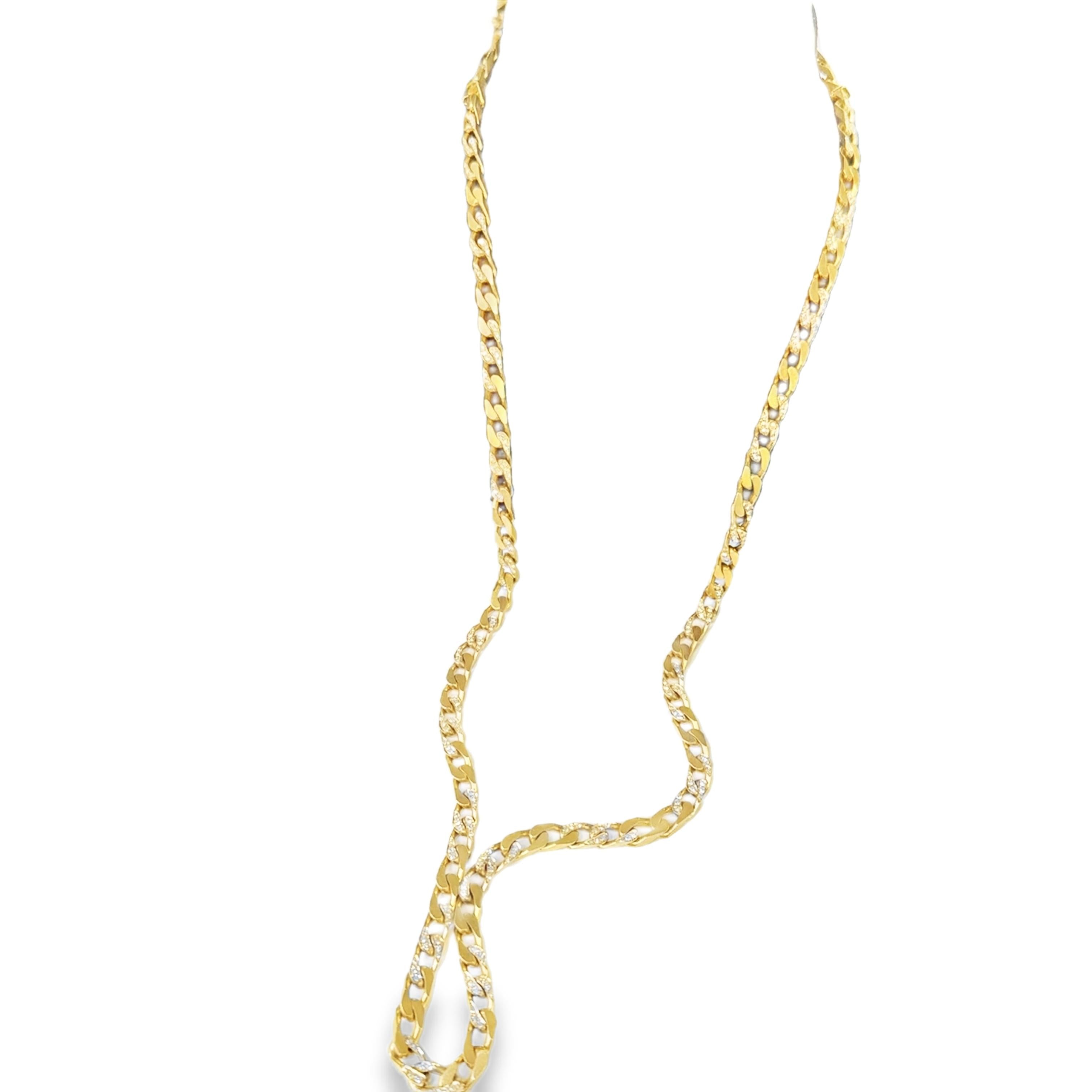 Bulgari 1970s Diamond Curb-Link Sautoir Necklace in Two-Tone Gold