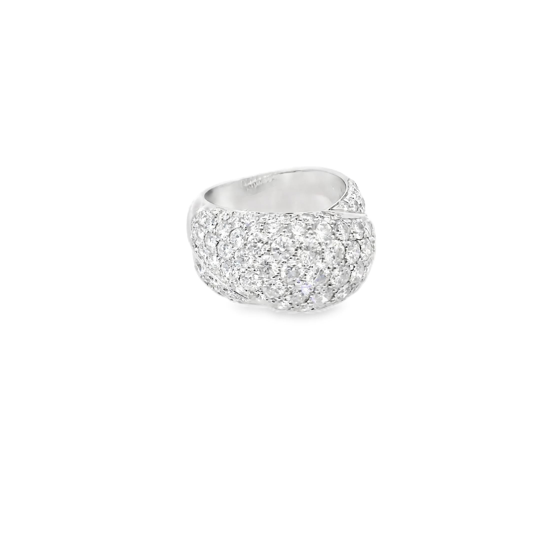 18k white gold and pave diamond ring by Cartier