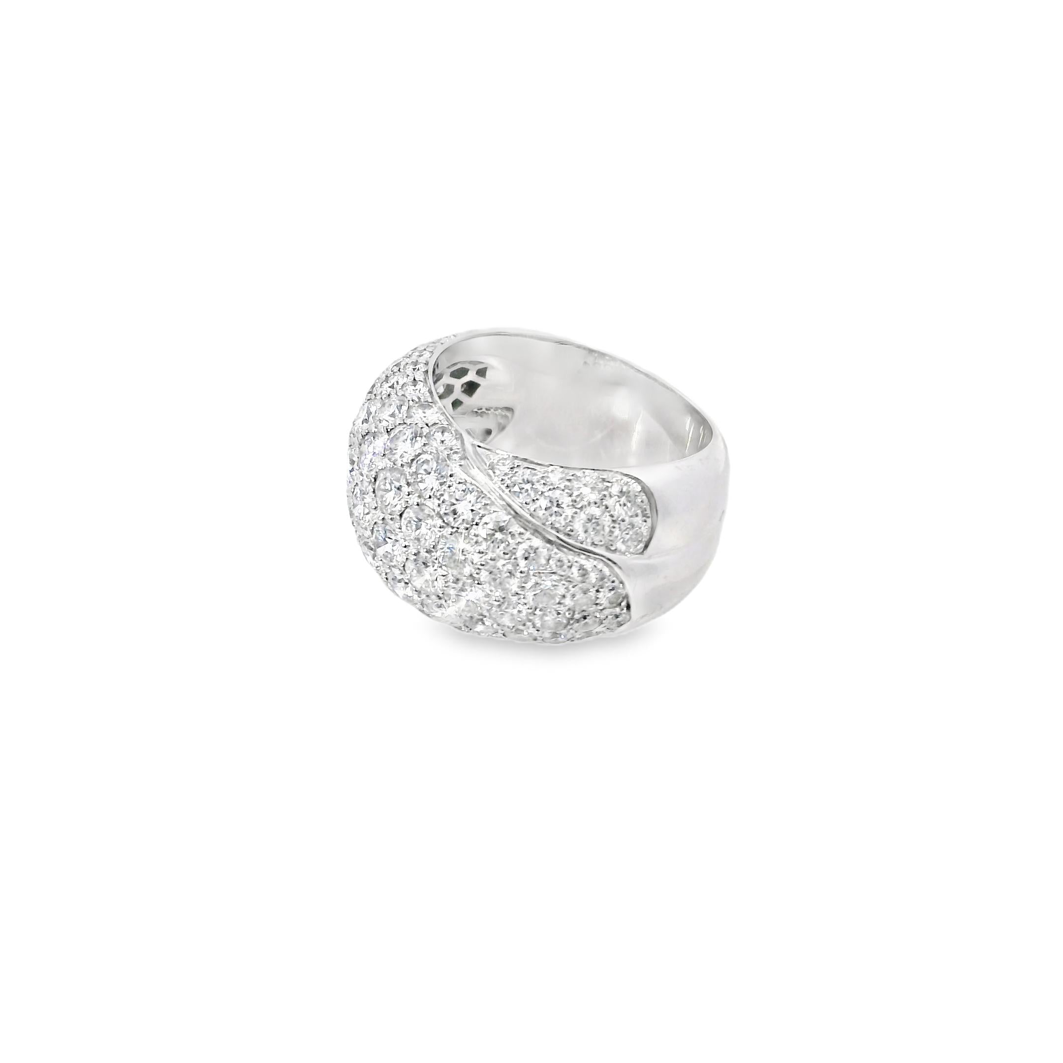 18k white gold and pave diamond ring by Cartier