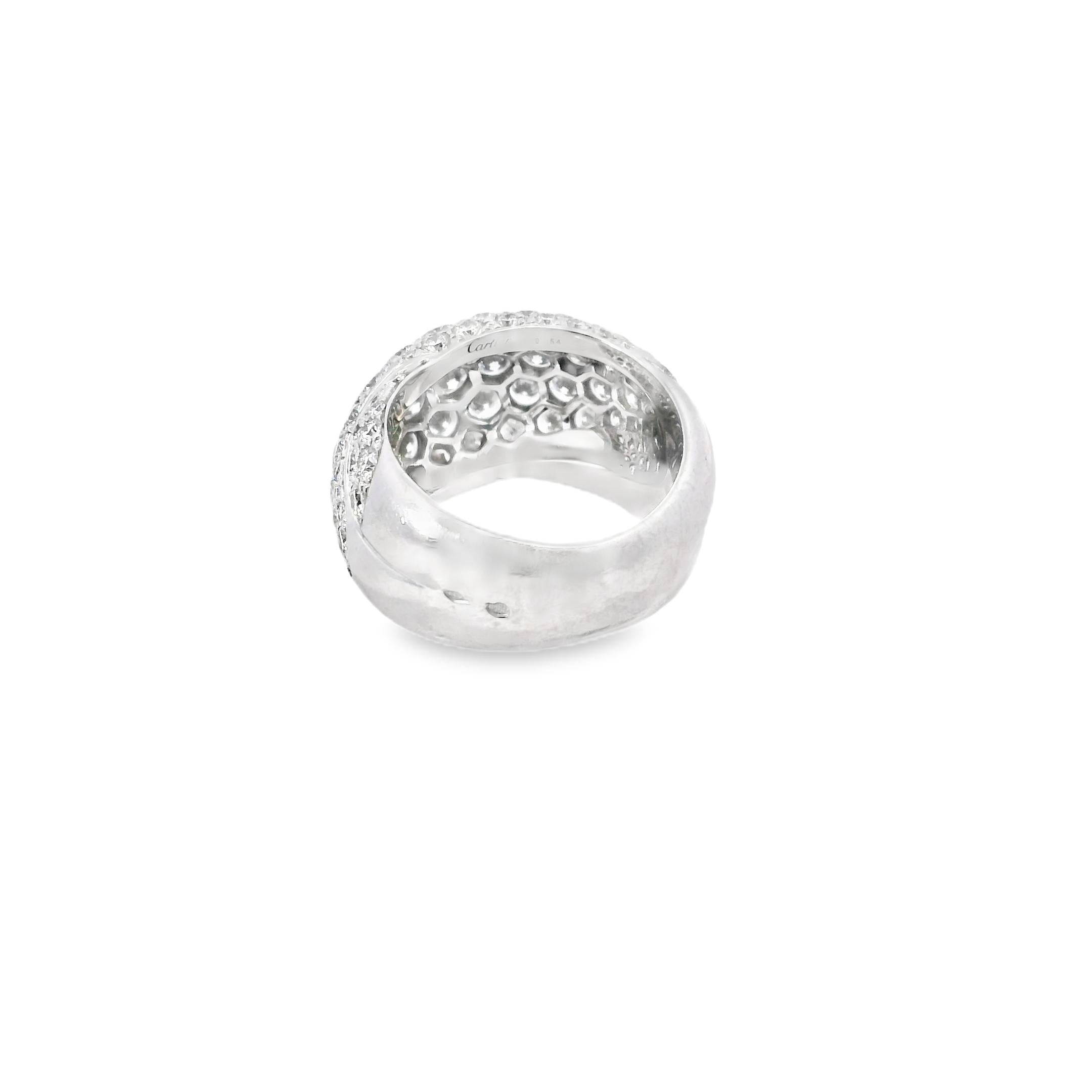 18k white gold and pave diamond ring by Cartier