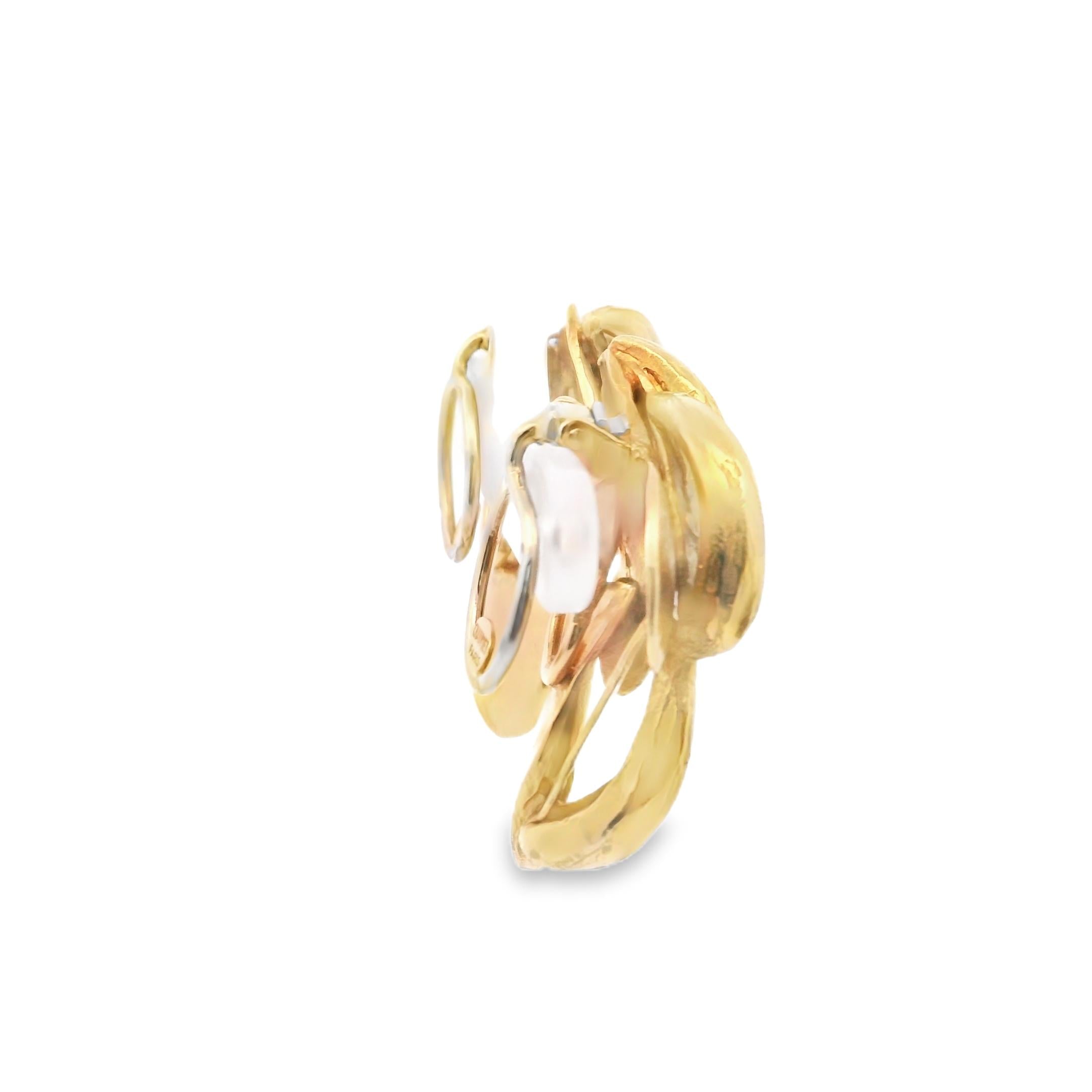 18K Chaumet Leaft Textured Earrings