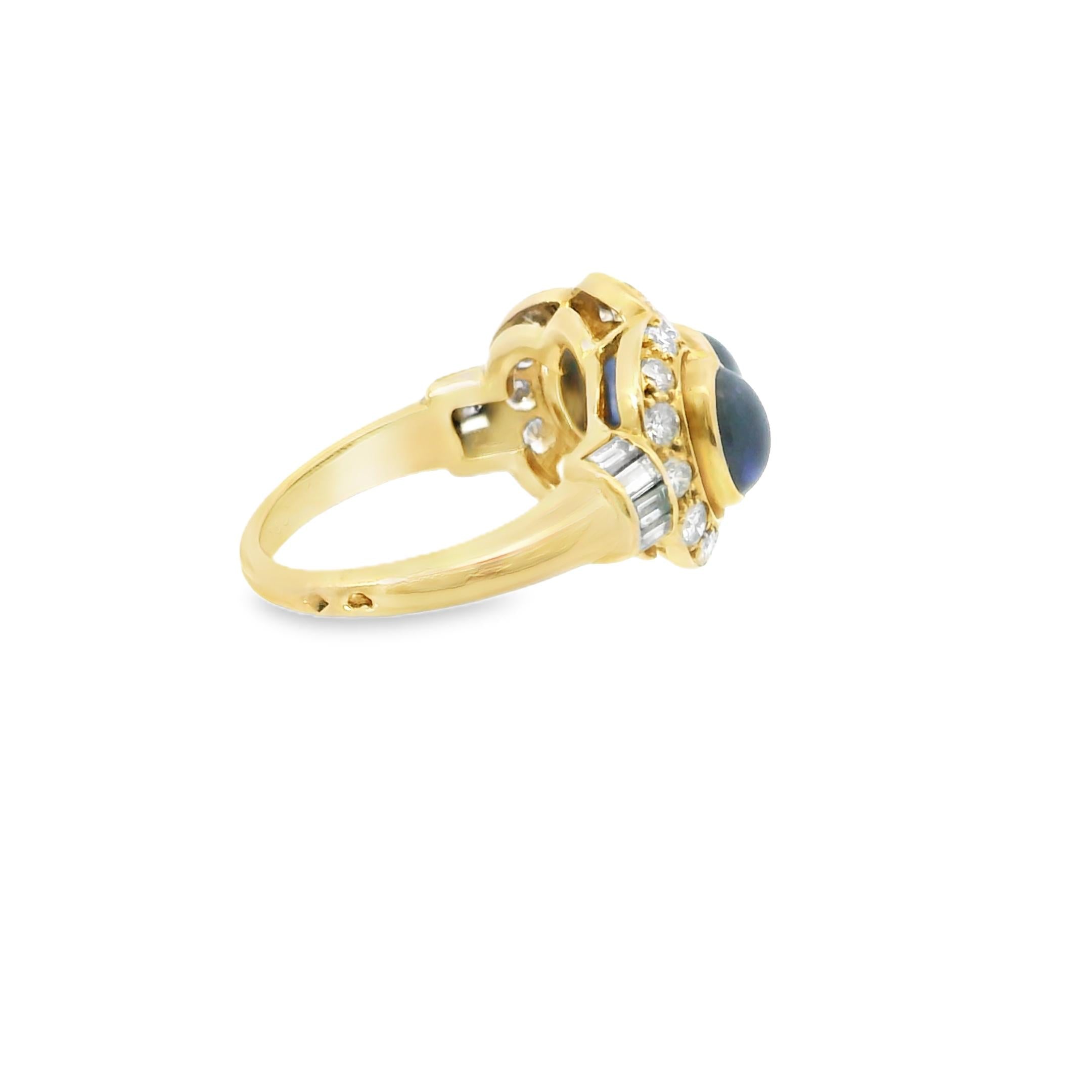 Cartier 1980s Cabochon Sapphire & Diamond Suite in 18K Gold