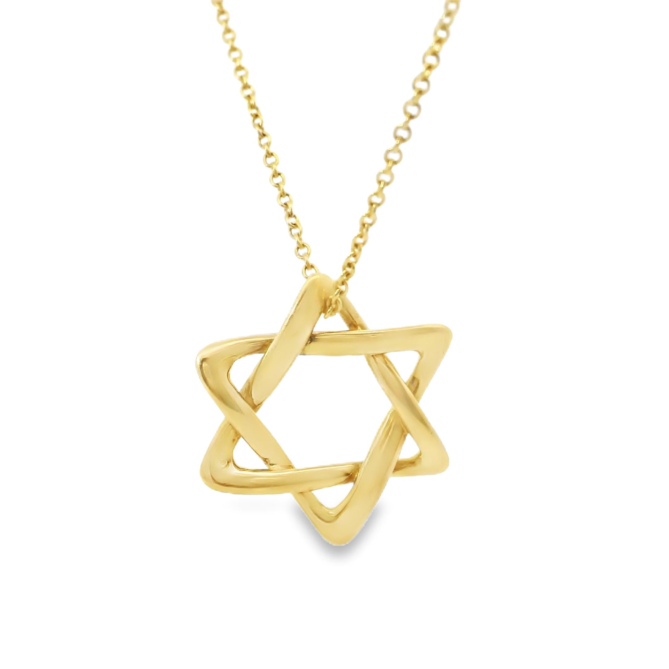 Vintage Tiffany & Co. Peretti Star of David Pendant in 18k Gold