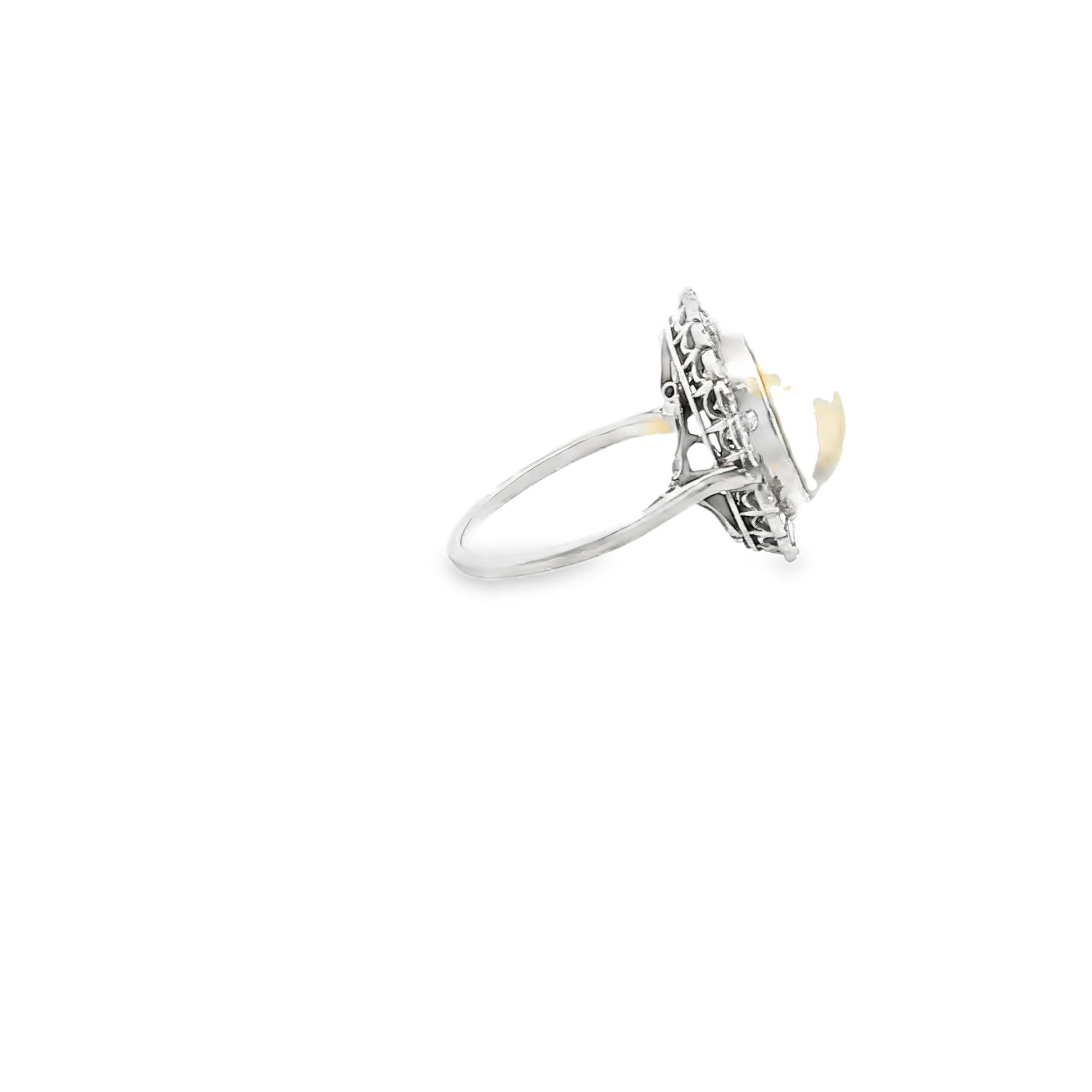 Platinum Cat’s Eye and Diamond Ring, Circa 1920