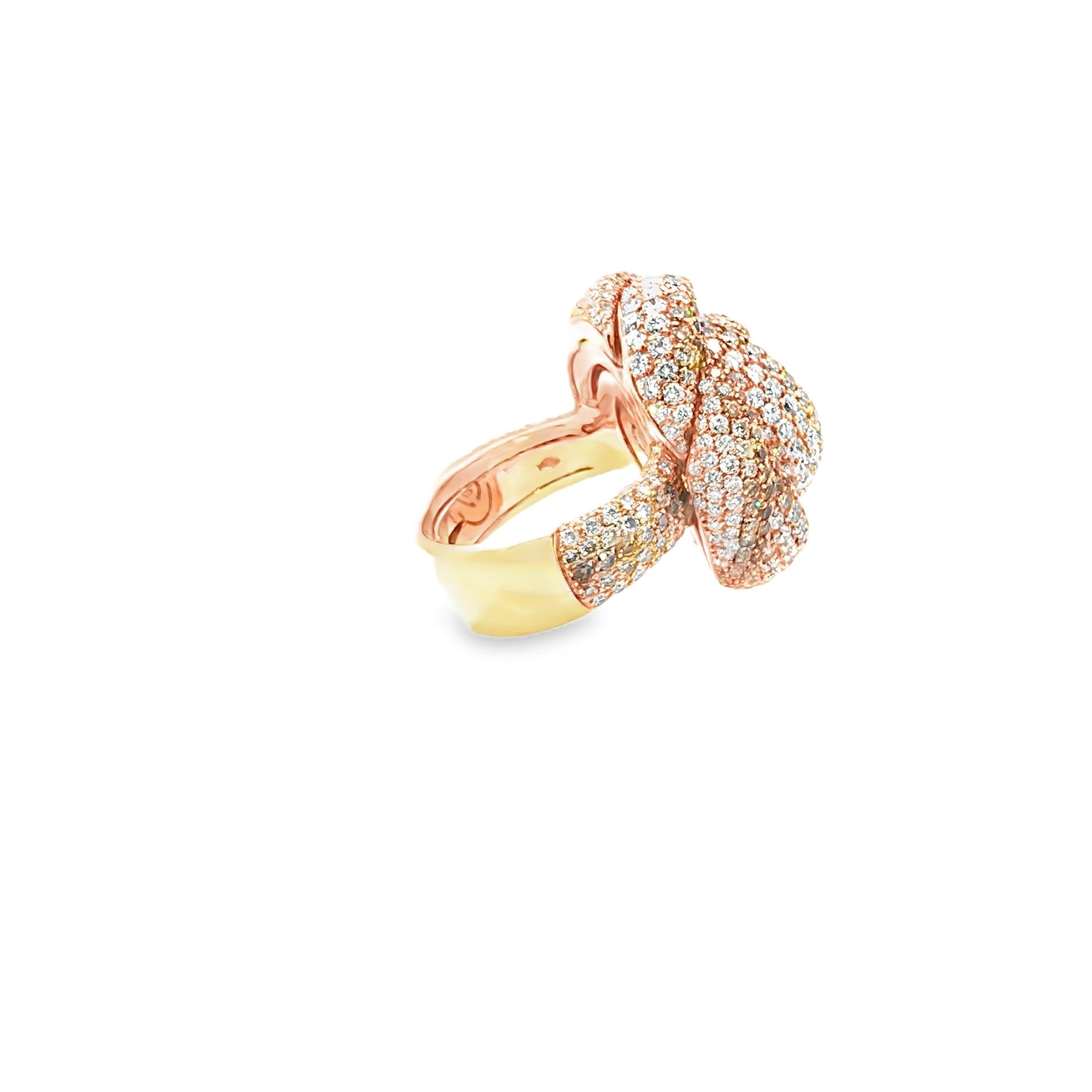 Palmiero Serpent Ring in Multicolor Diamond Pavé