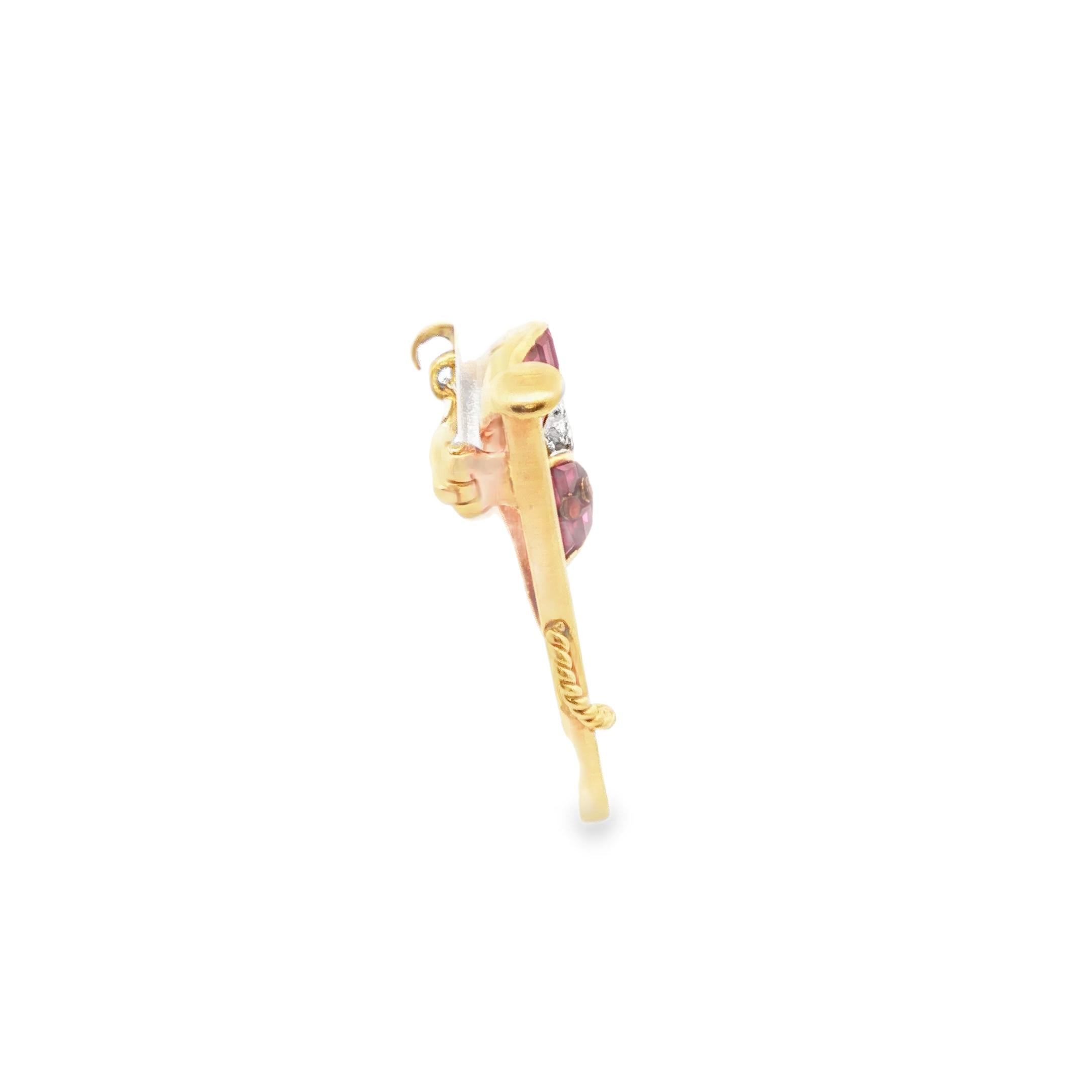 18K Cartier Ruby and Diamond Cartier Nautial Club Flag Brooch