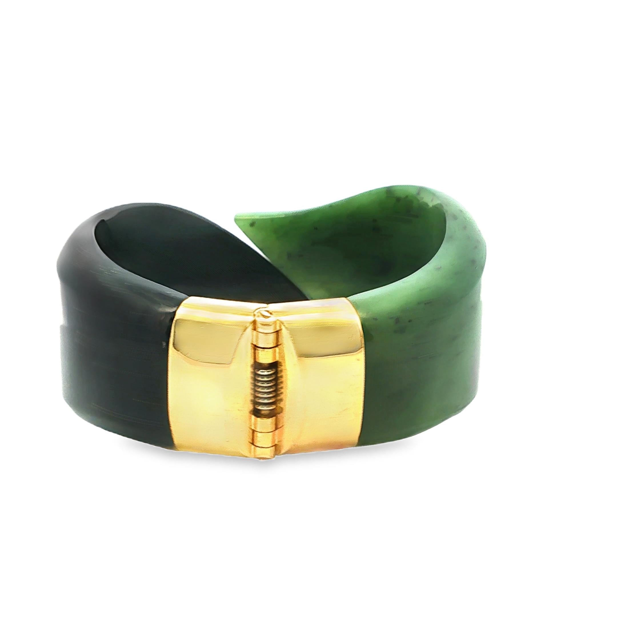 Elsa Peretti for Tiffany & Co. Nephrite and Black Jade Cuff, 1980s