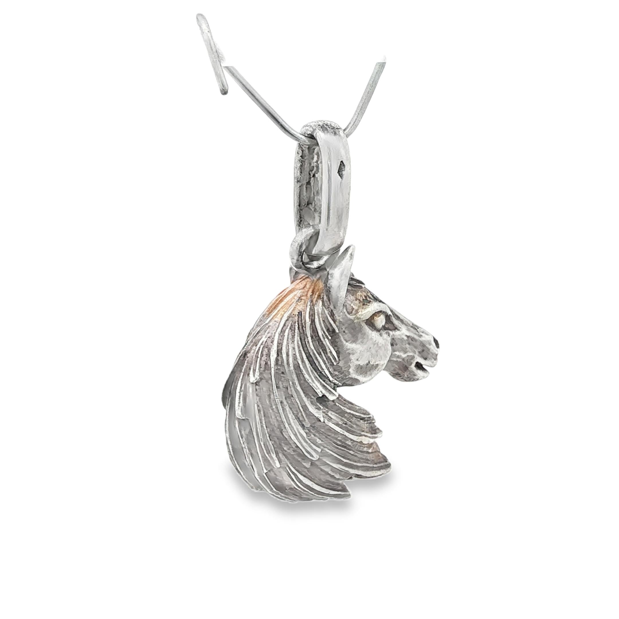 Silver Hermes Paris 1970 Horse Head Charm Pendant 17.30grs