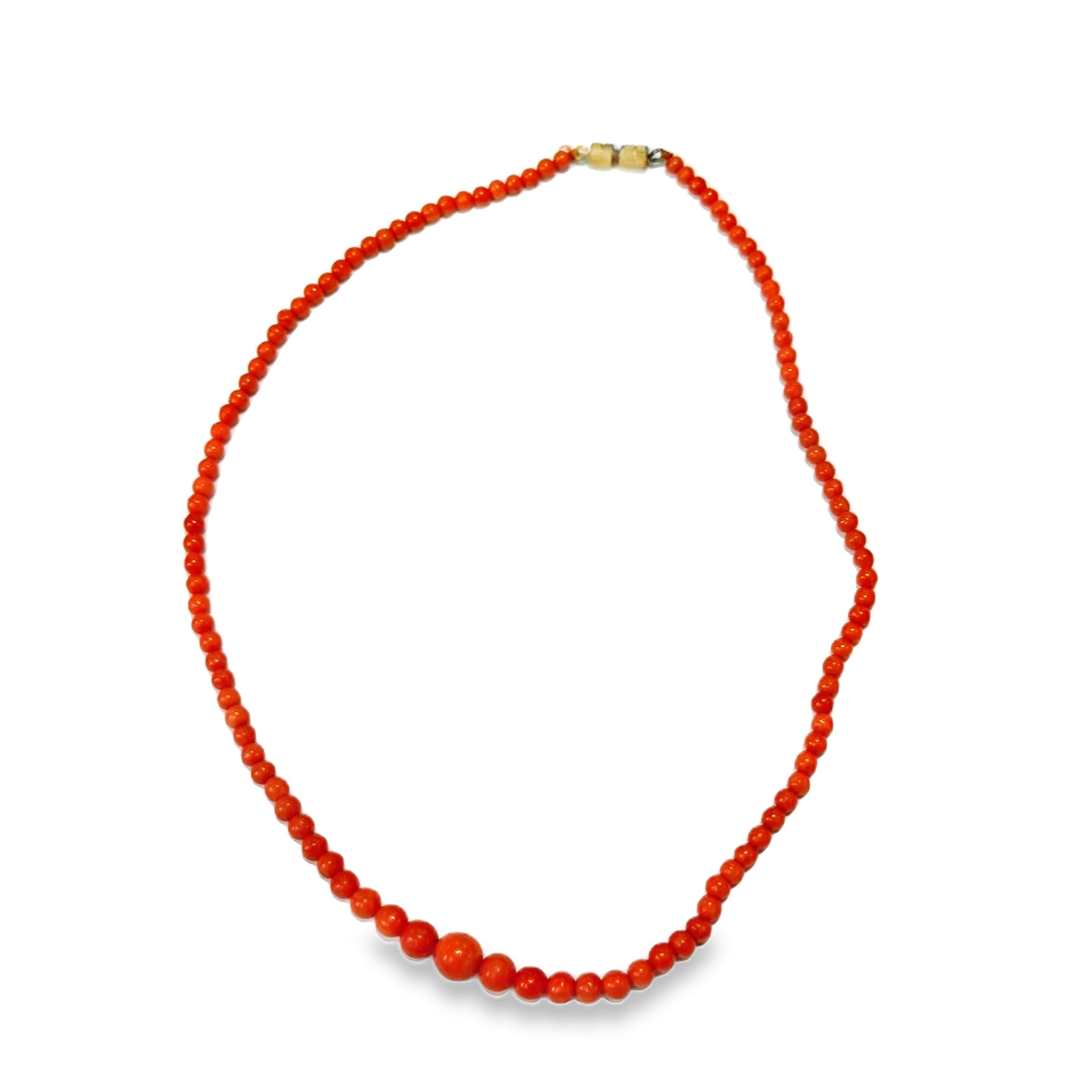 Vintage Italian Natural Coral Bead Necklace