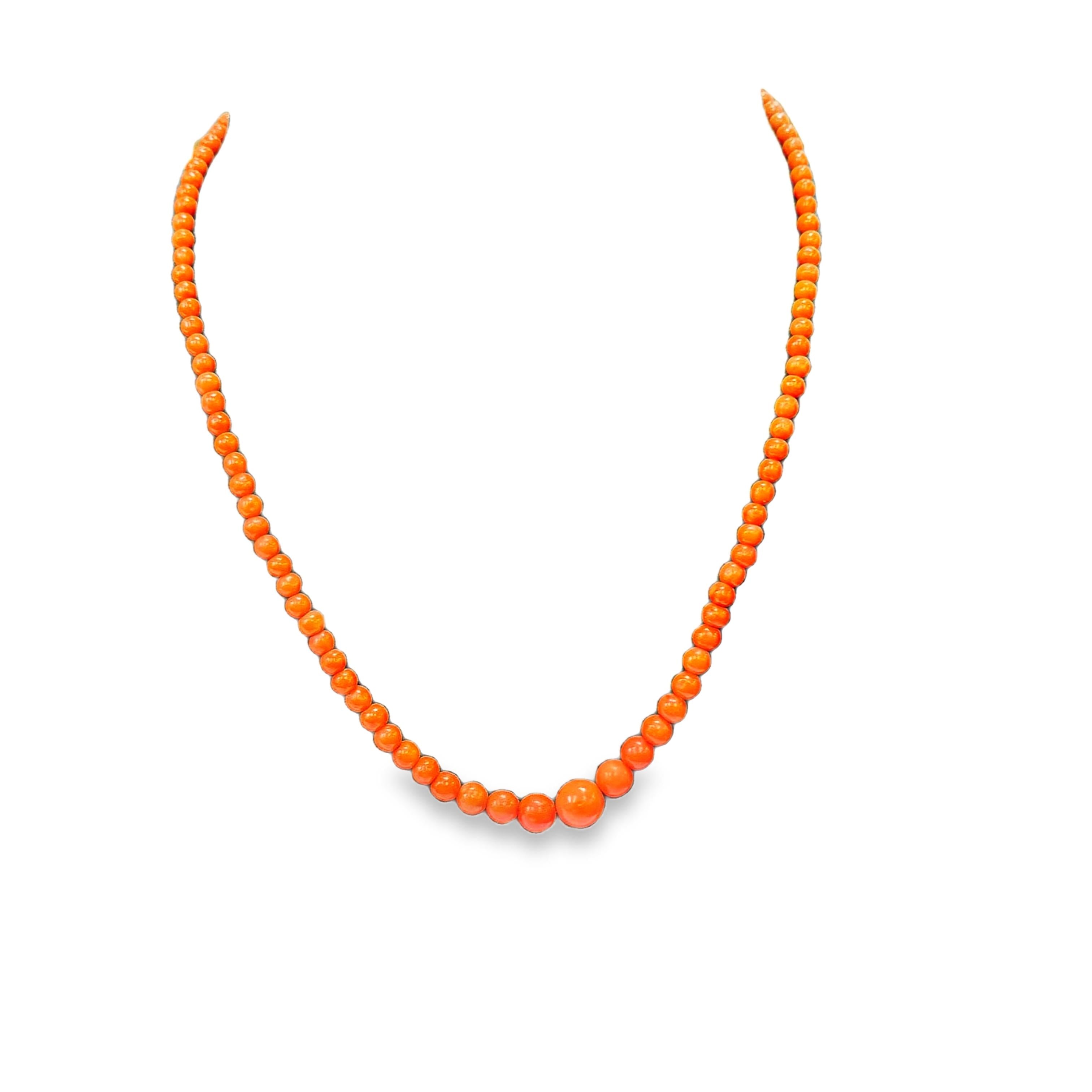 Vintage Italian Natural Coral Bead Necklace