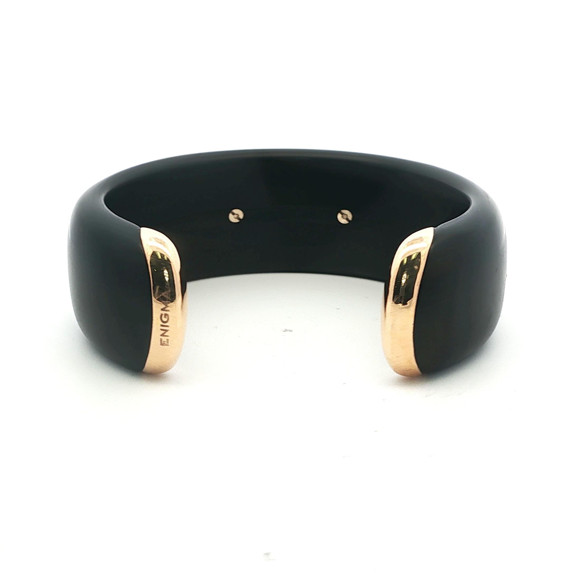 Enigma by Gianni Bulgari: Diamond Lips Bangle in Gold & Wood