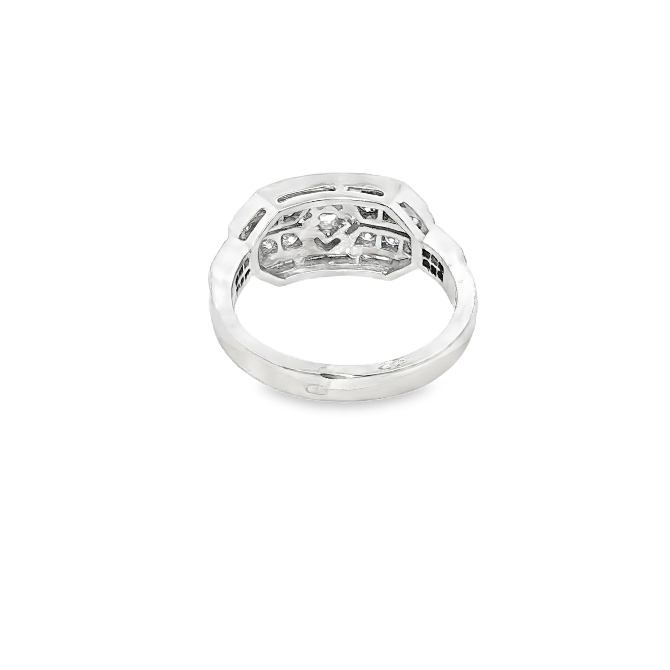 Crown of Light: French Retro Diamond Ring