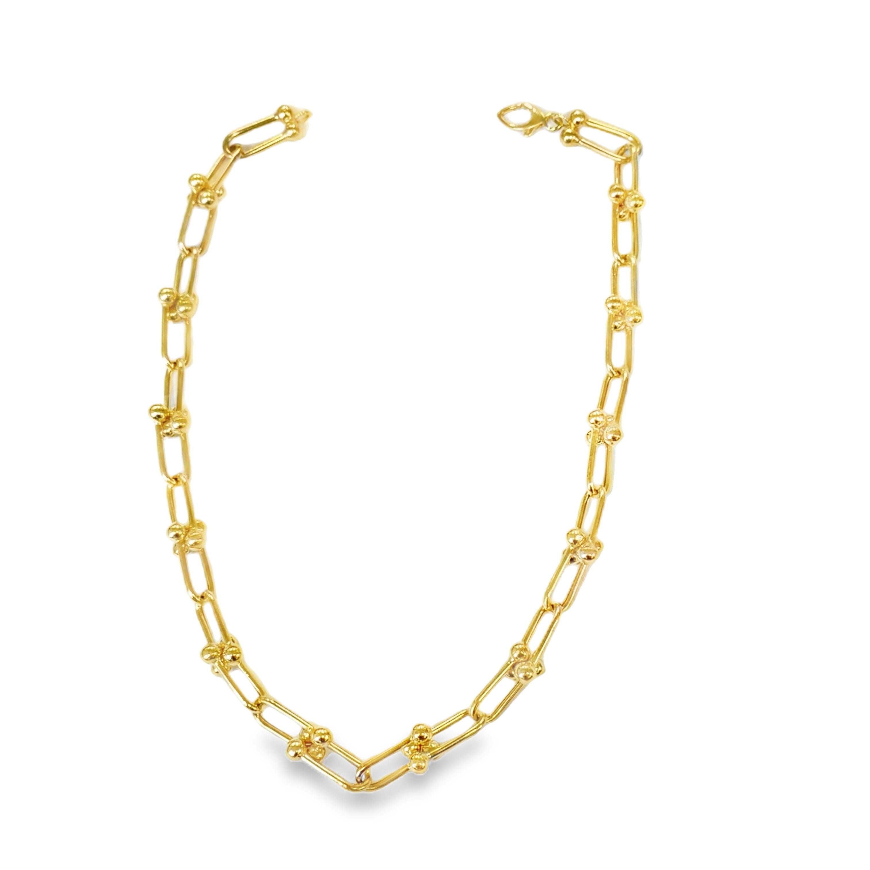Italian Beaded-Link Necklace in 14K Gold