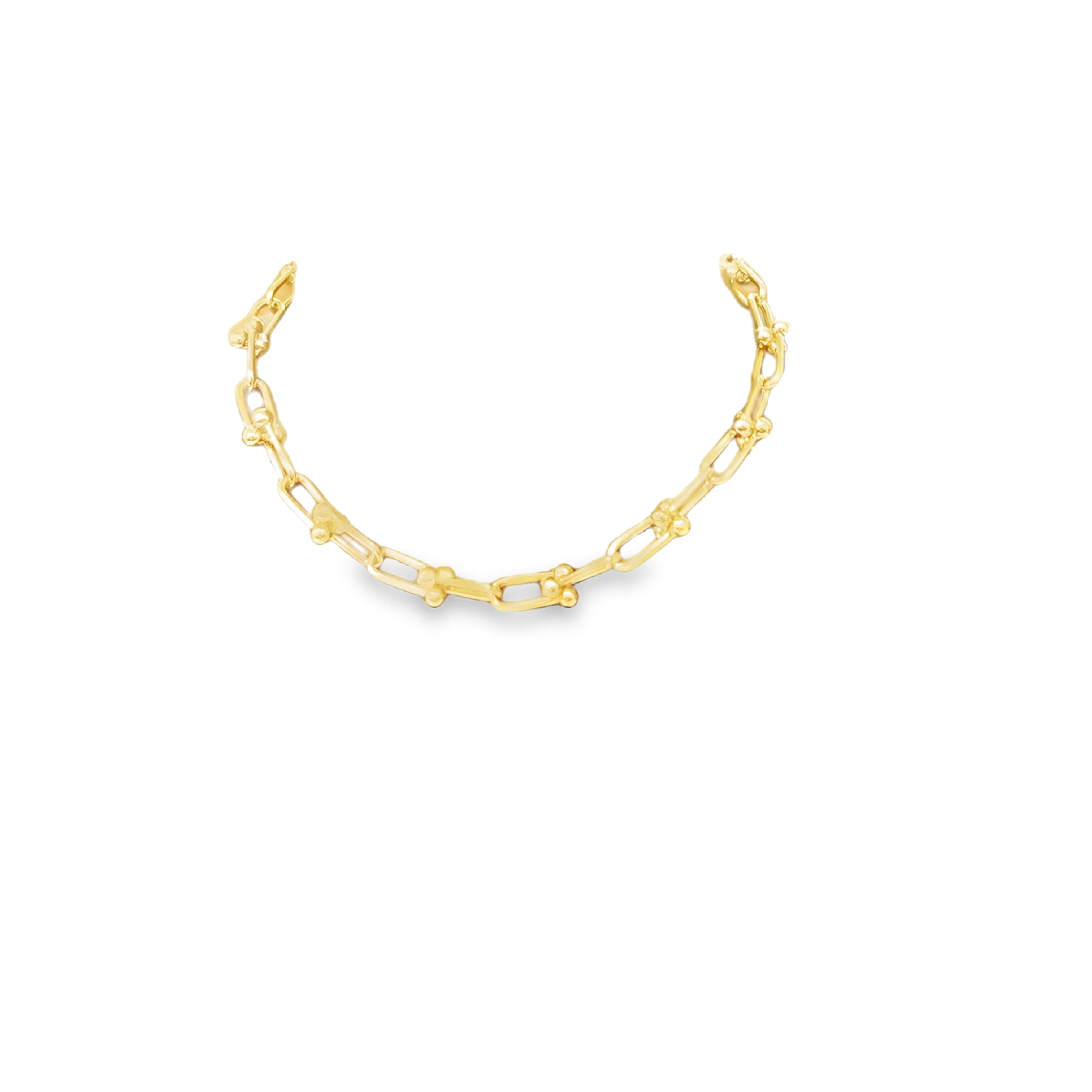 Italian Beaded-Link Necklace in 14K Gold