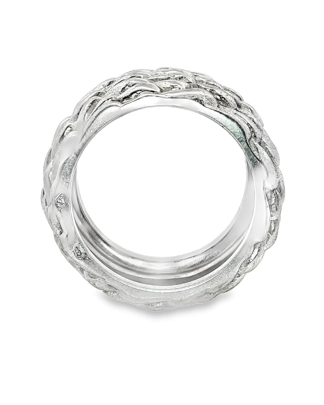 Boucheron 1990s Textured 18k White Gold Ring