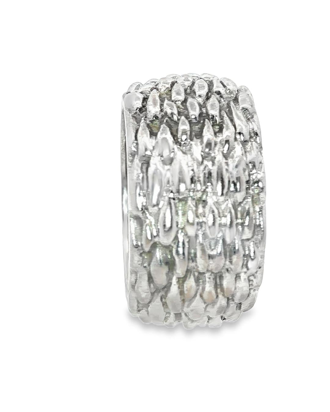 Boucheron 1990s Textured 18k White Gold Ring