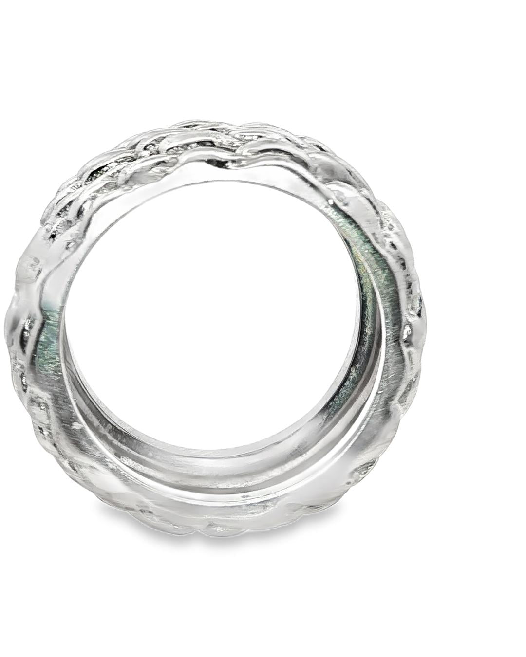 Boucheron 1990s Textured 18k White Gold Ring