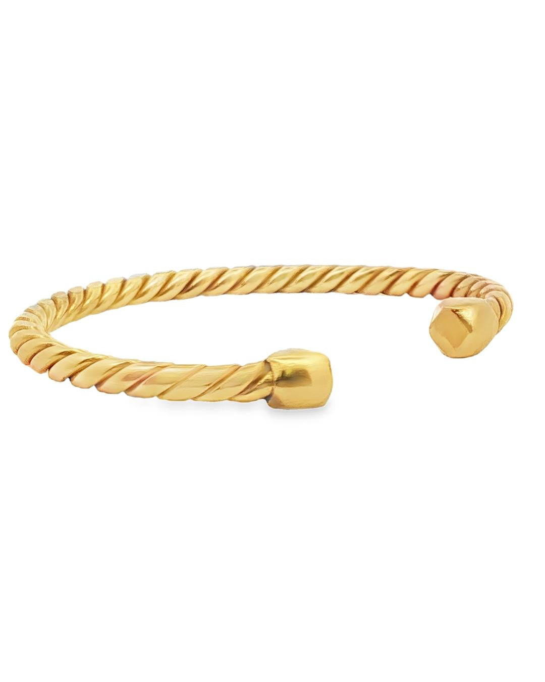 Gold Cable Bangle Bracelet, circa 1970