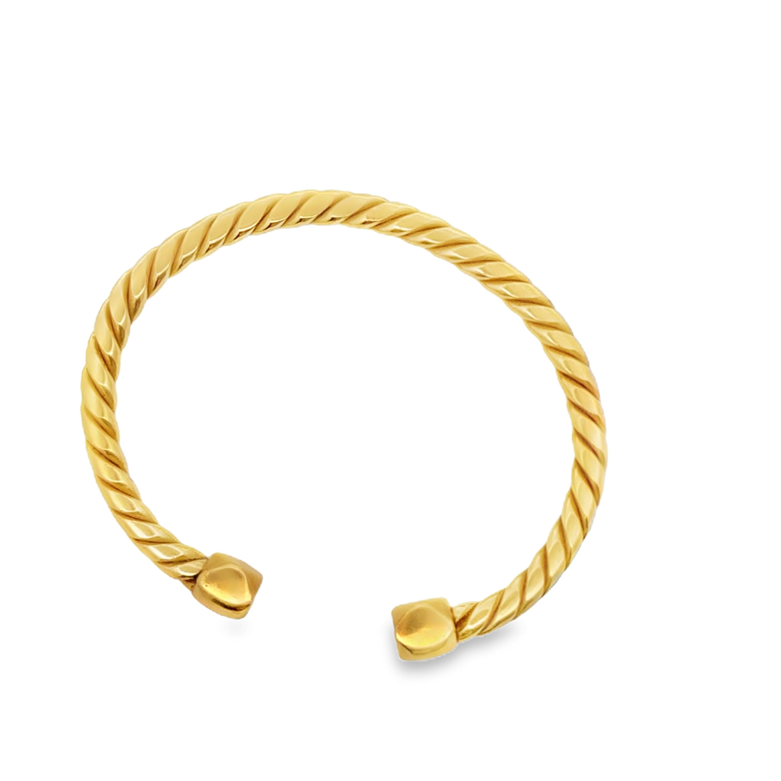 Gold Cable Bangle Bracelet, circa 1970