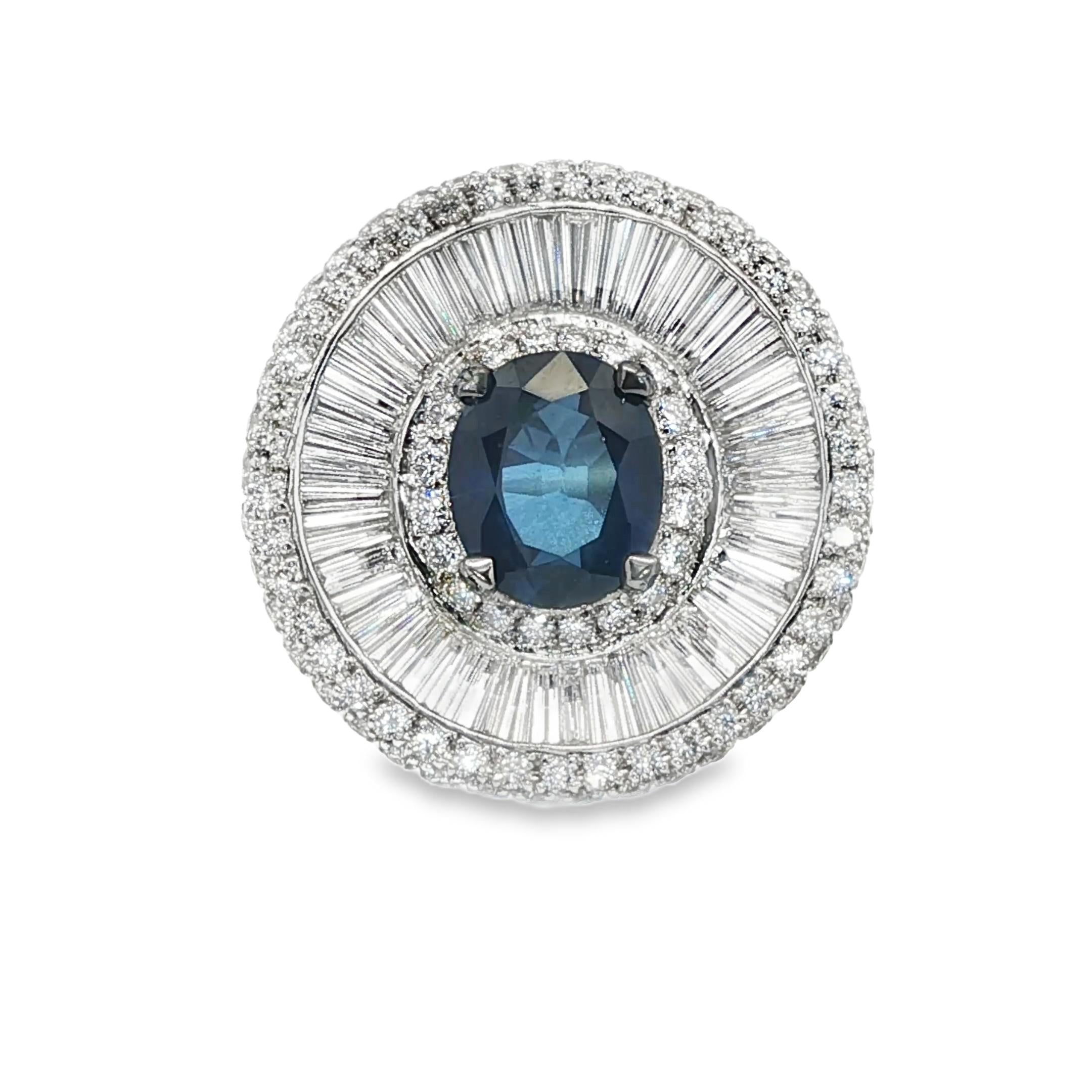 Celestial Geometry: A Sapphire and Diamond Ring by JANA