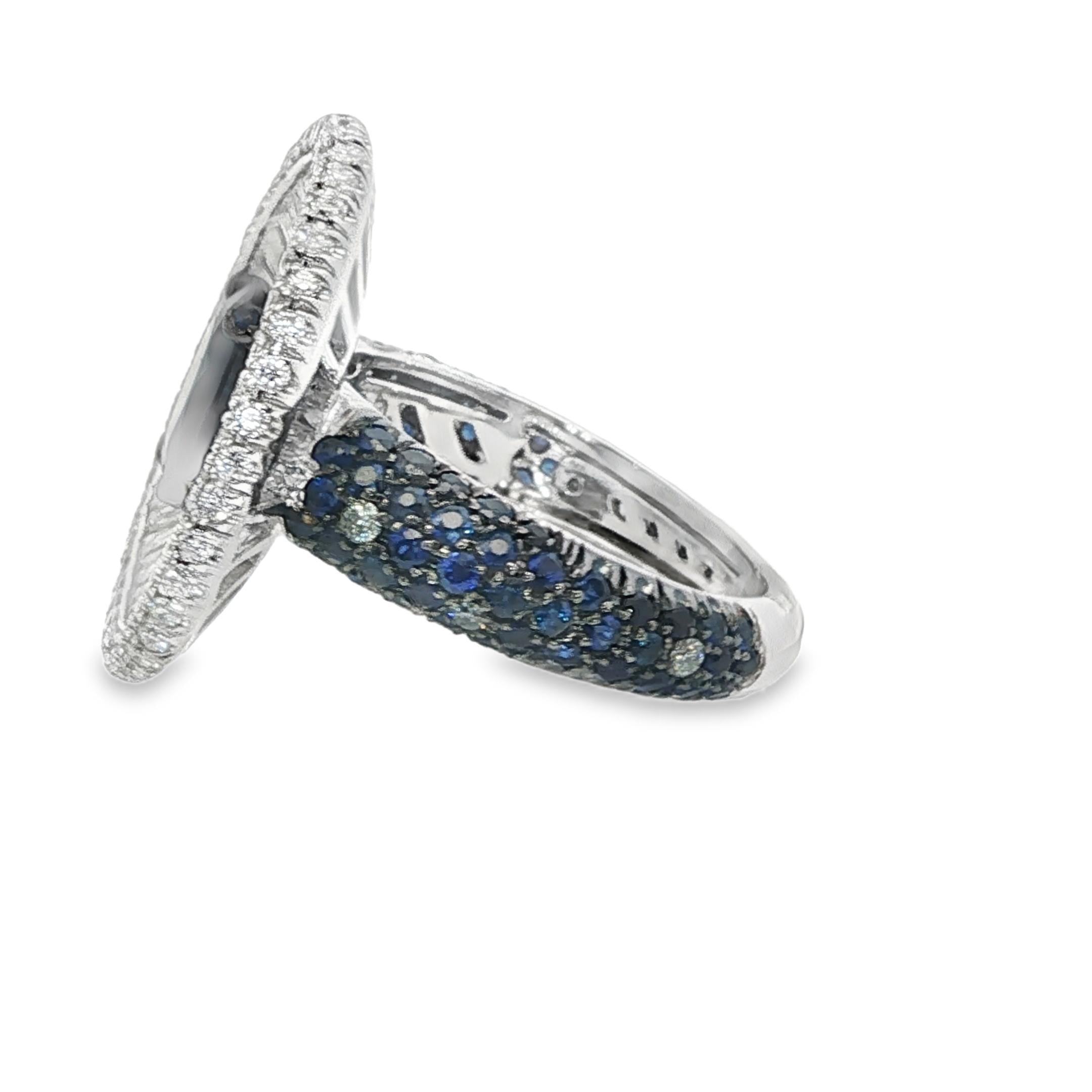 Celestial Geometry: A Sapphire and Diamond Ring by JANA