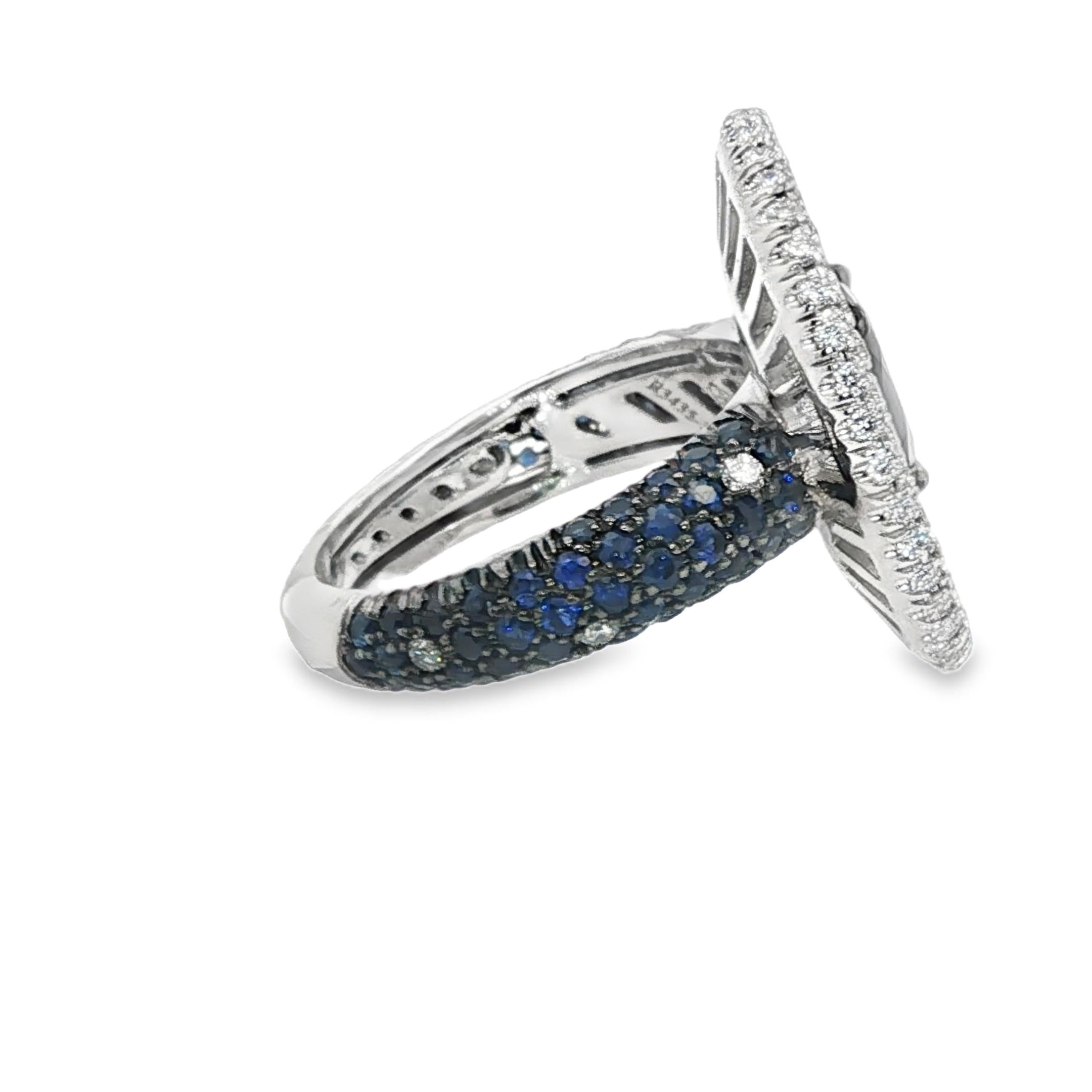 Celestial Geometry: A Sapphire and Diamond Ring by JANA