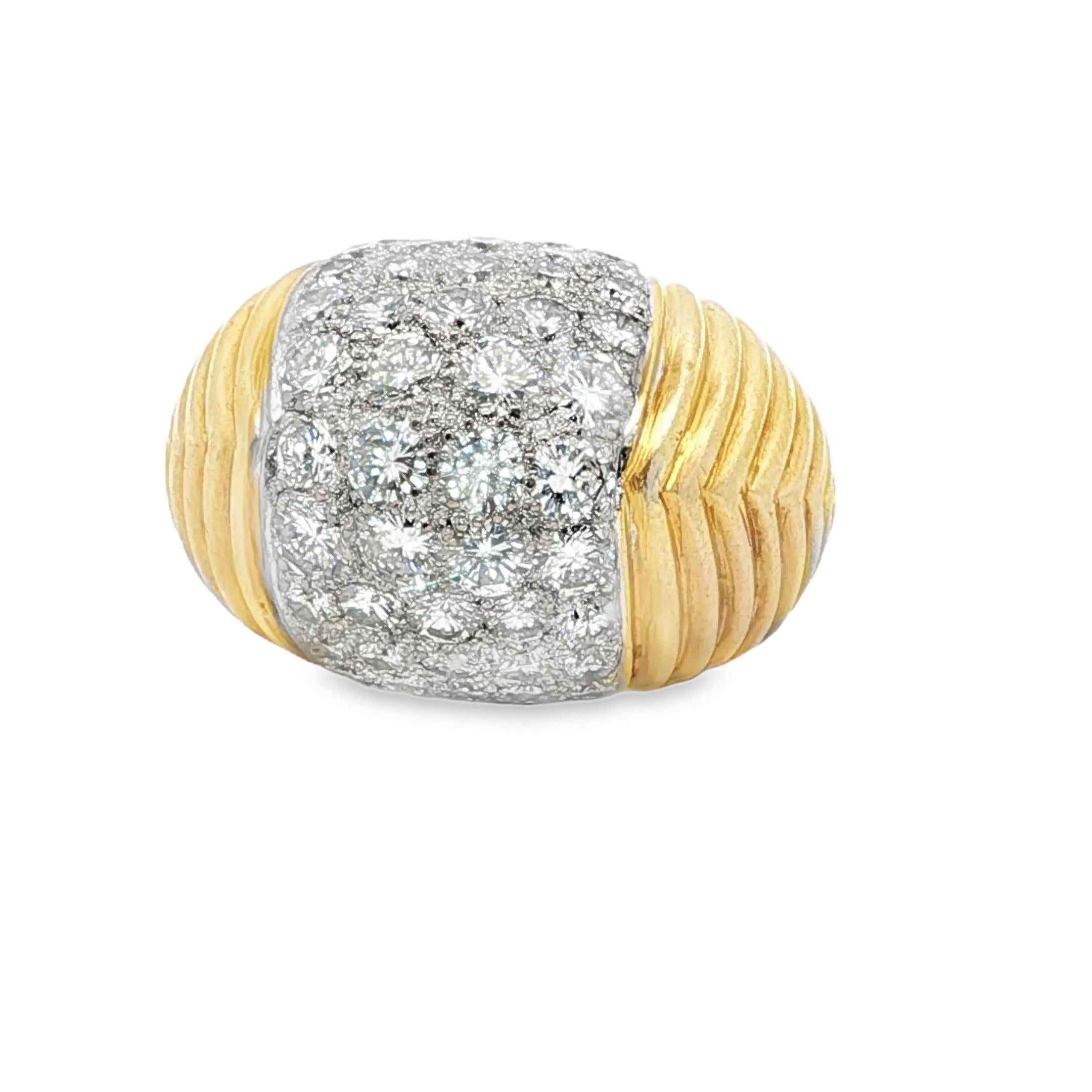 6.00ct Diamond Dome Ring in Gold and Platinum