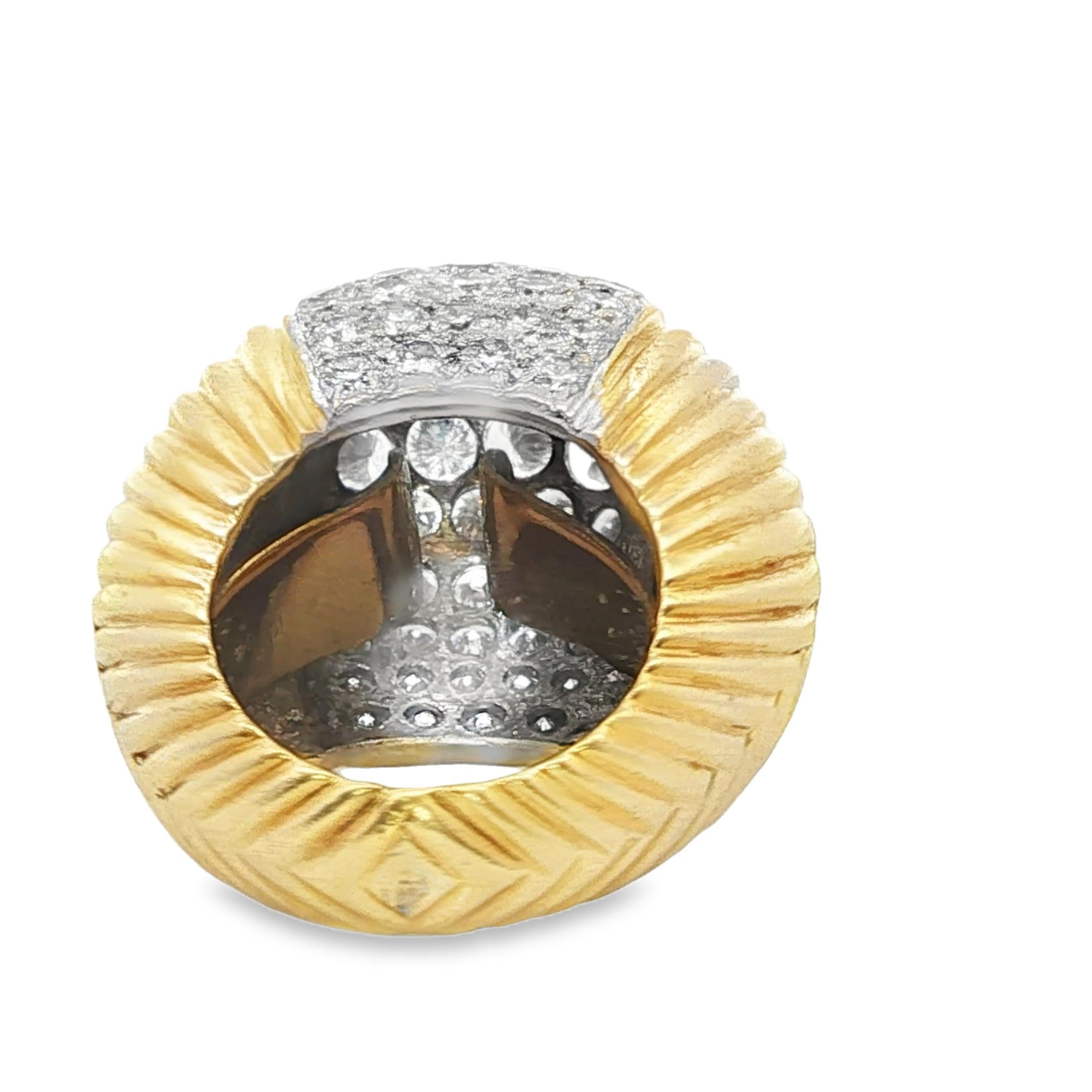 6.00ct Diamond Dome Ring in Gold and Platinum