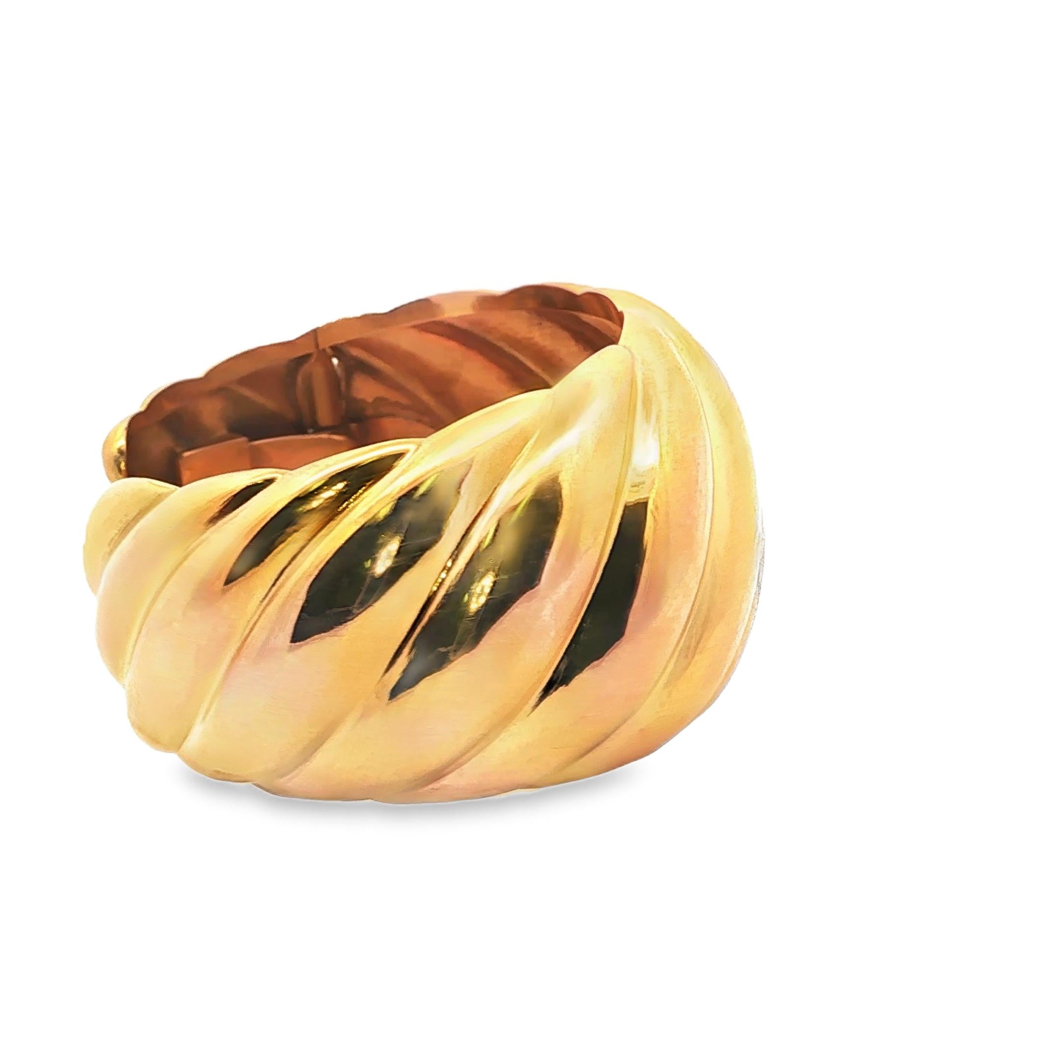 Sculpted Gold Cuff Bracelet, circa 1980